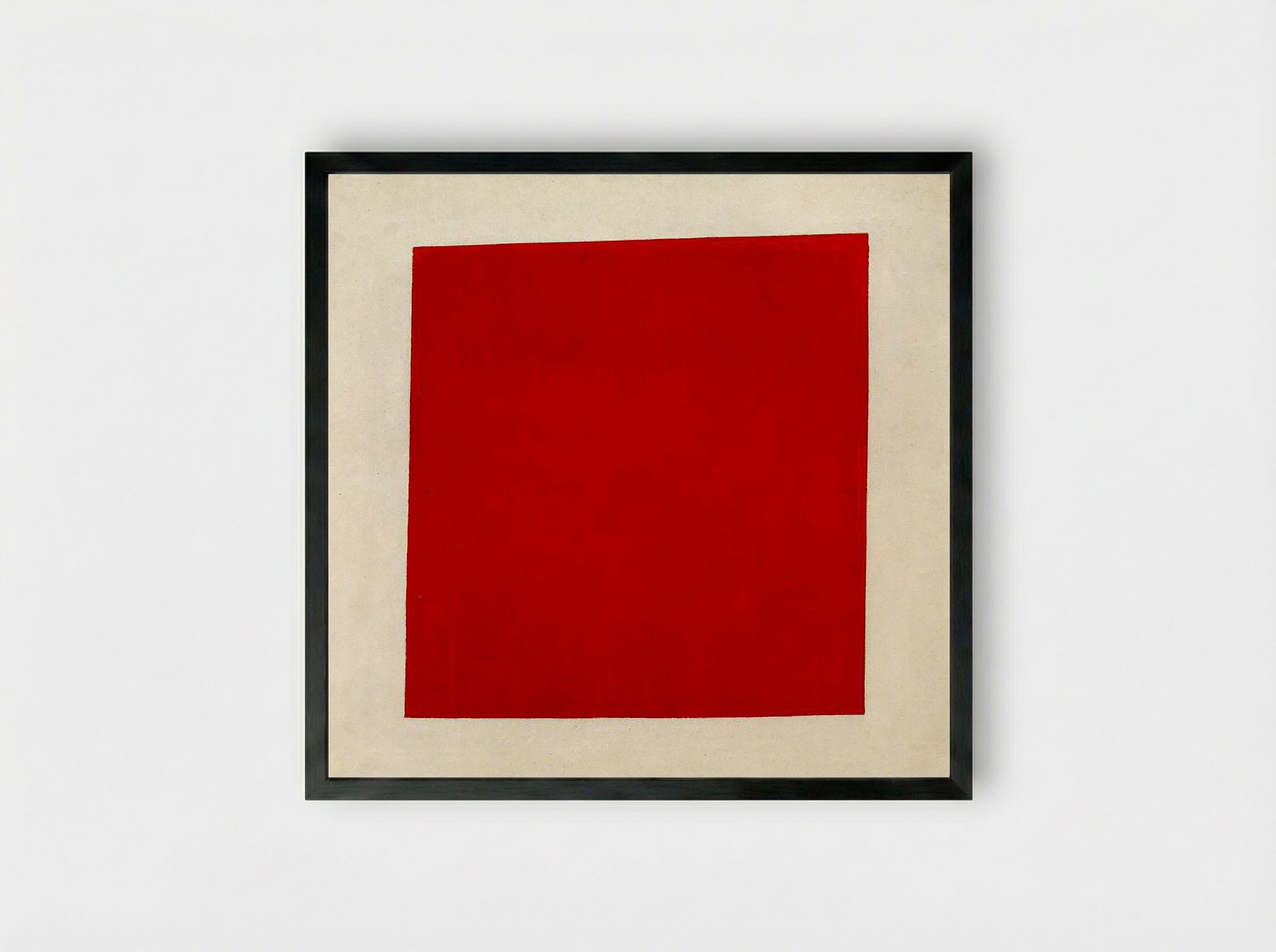 Red Square: Painterly Realism of a Peasant Woman in Two Dimensions - Kazimir Malevich - Framed Print Black