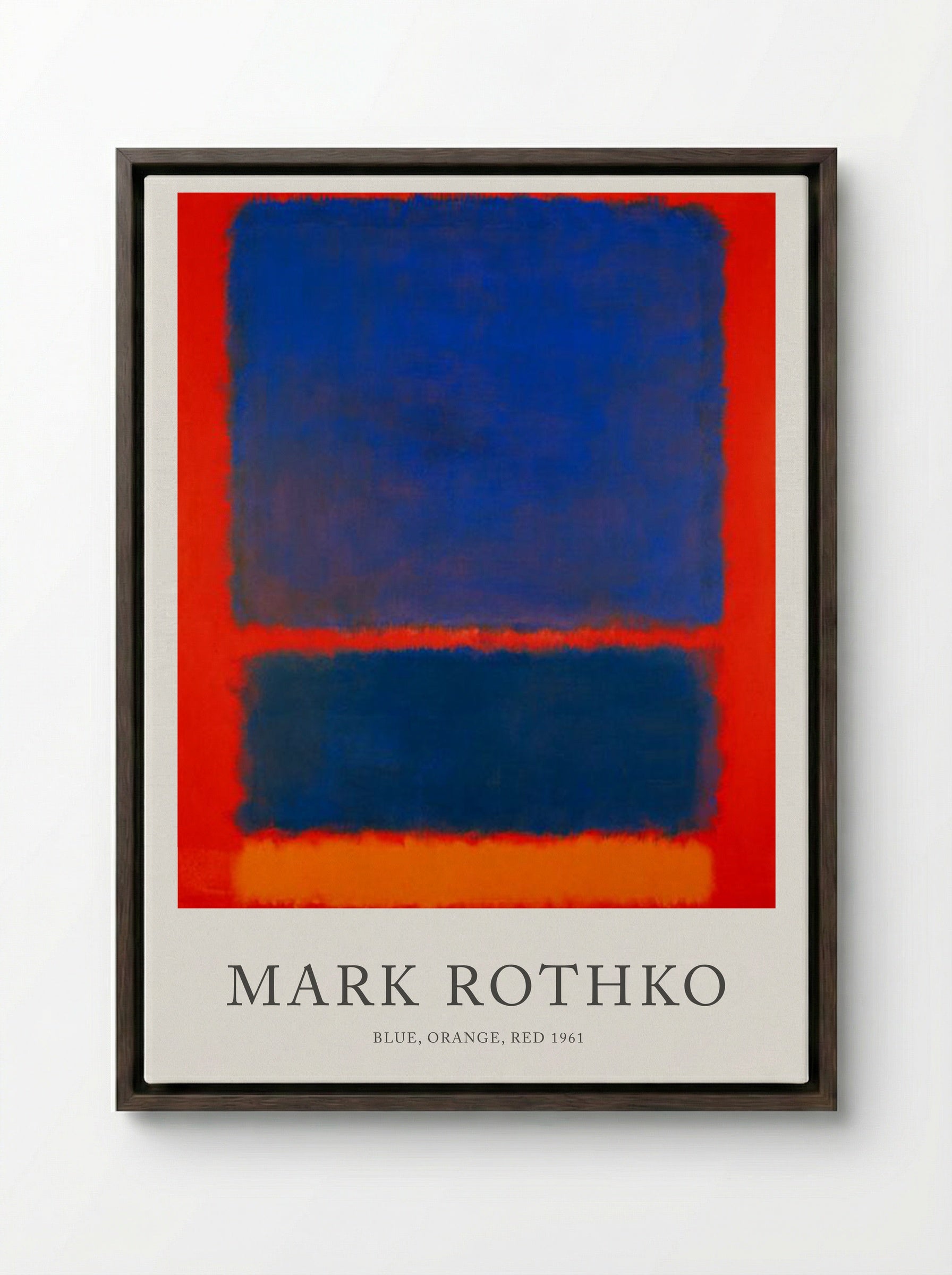 Blue, Orange, Red - Mark Rothko - Framed Canvas Dark Wood