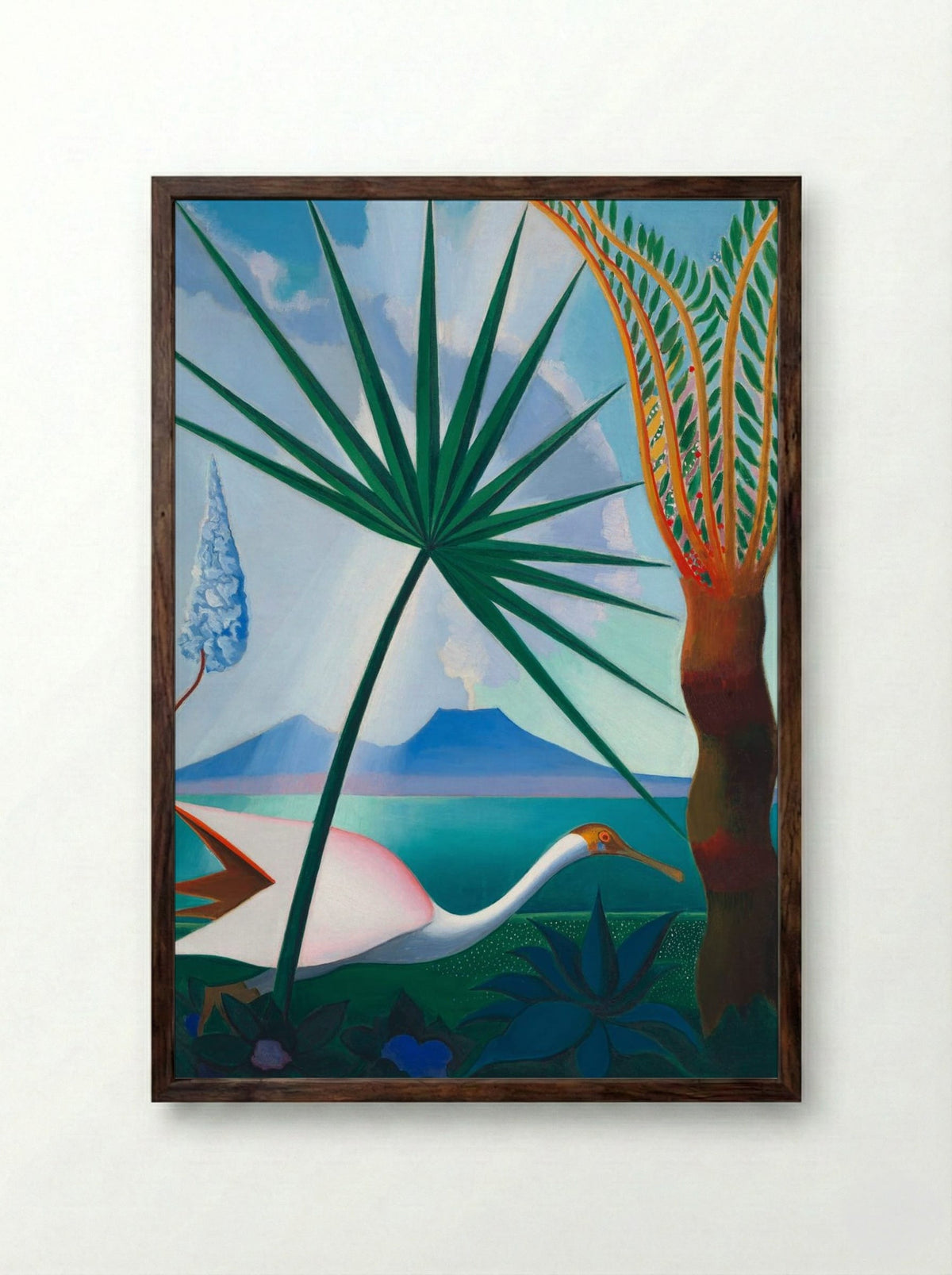 Neapolitan Song - Joseph Stella - Framed Print Dark Wood