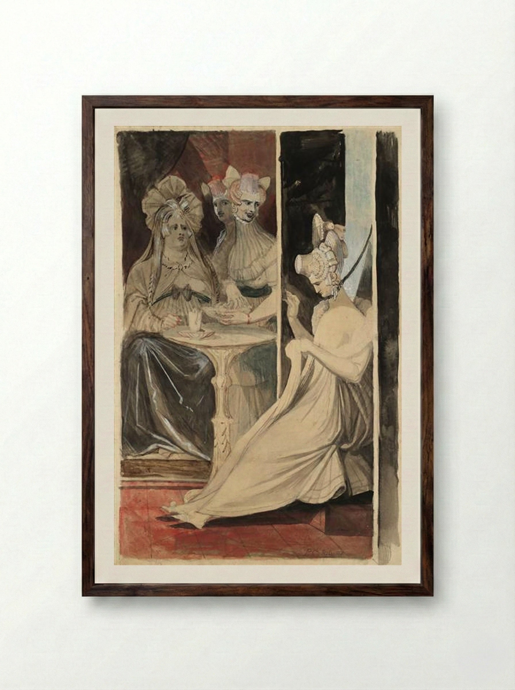 The Debutante - Henry Fuseli - Framed Print Dark Wood