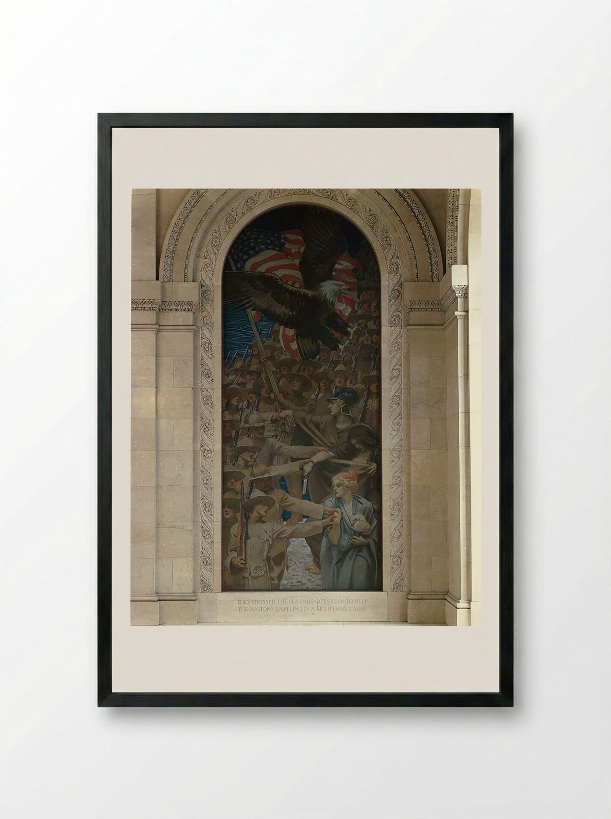 Entering the War - John Singer Sargent - Framed Print Black
