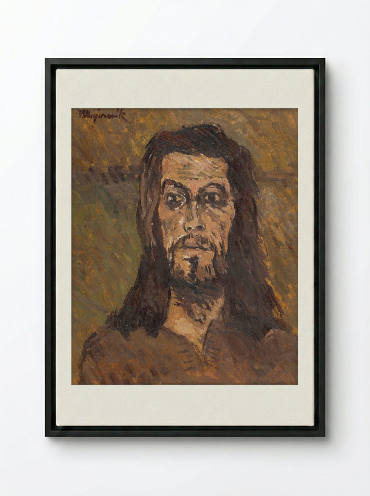 The Head of Saint John the Baptist - Cyprián Majerník - Framed Canvas Black