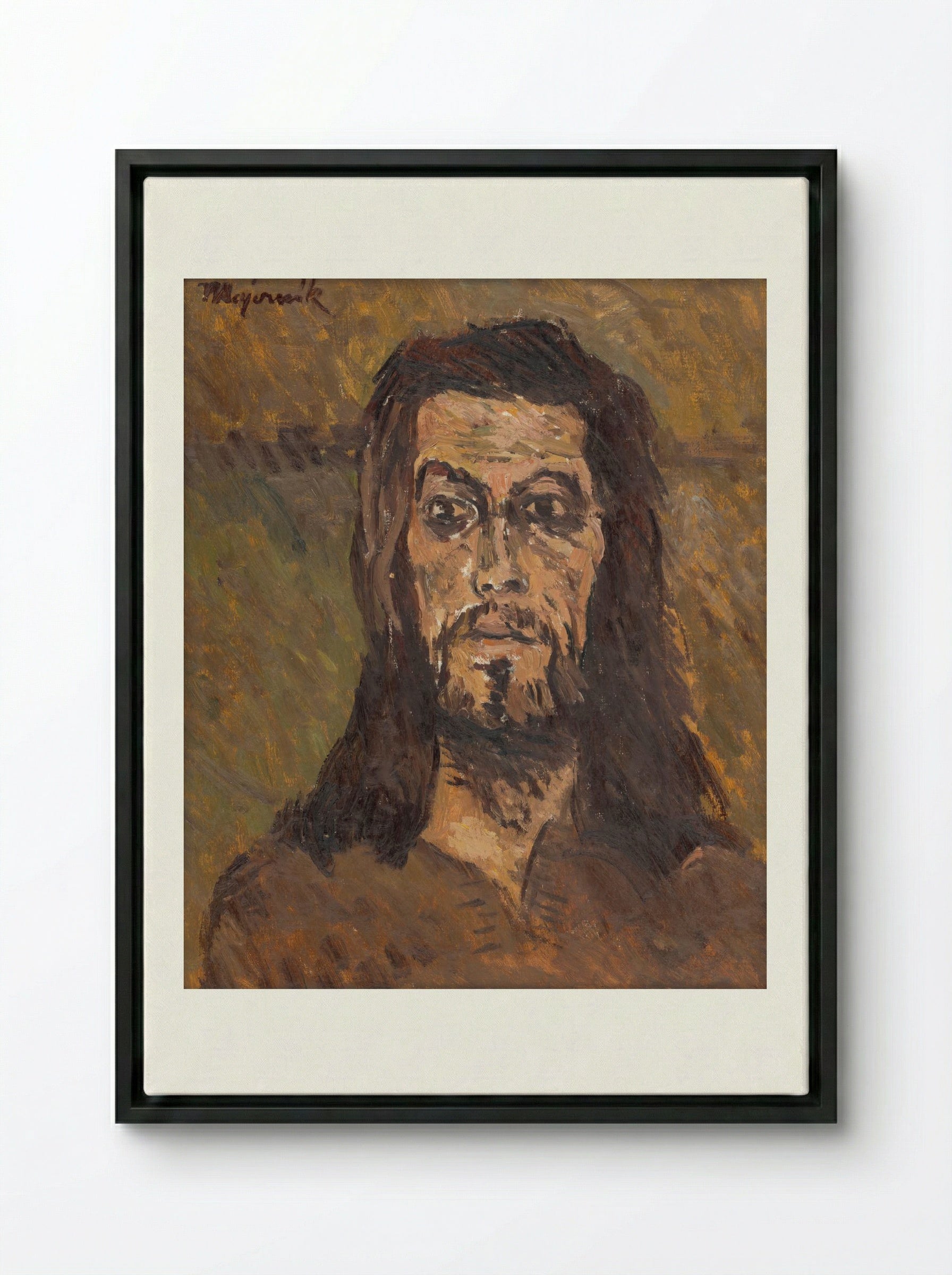 The Head of Saint John the Baptist - Cyprián Majerník - Framed Canvas Black