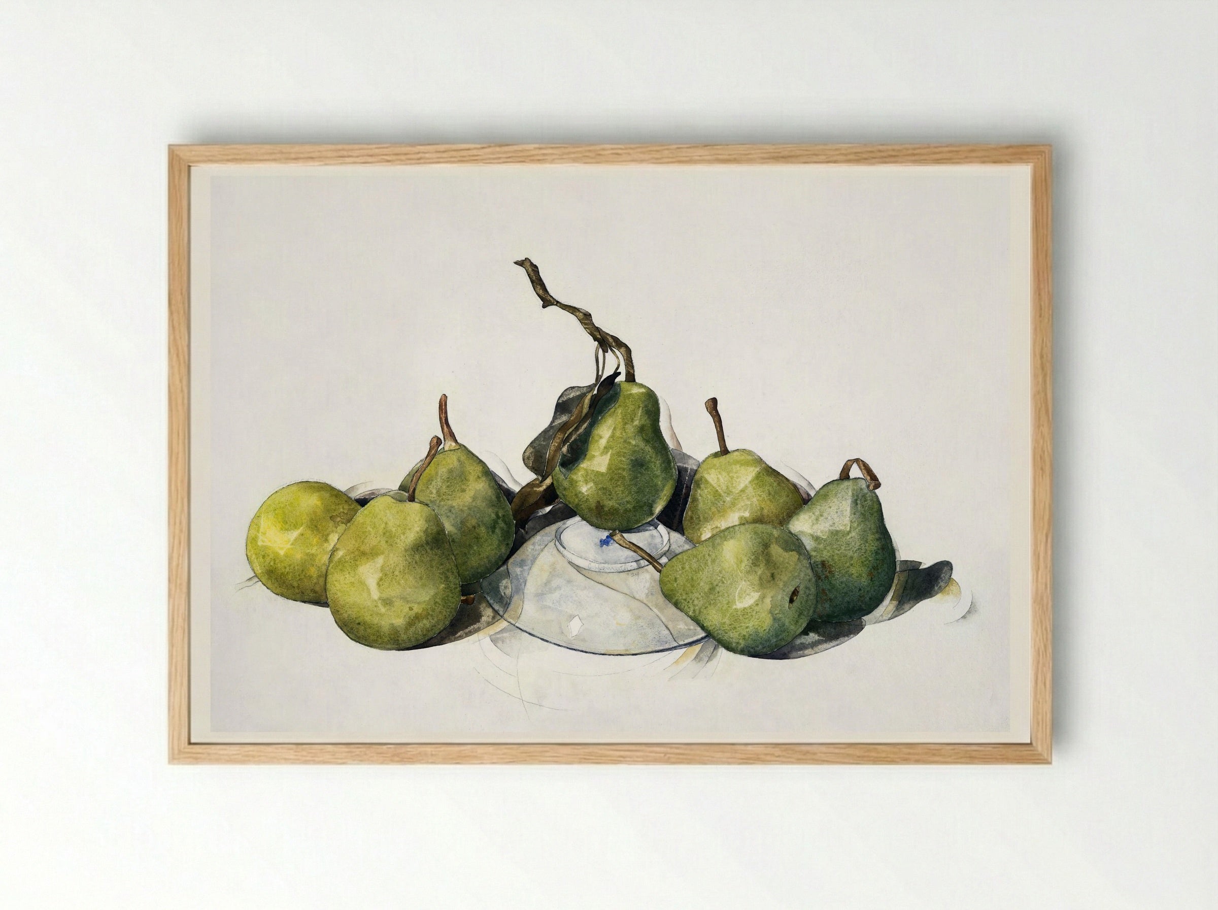 Green Pears - Charles Demuth - Framed Print Wood