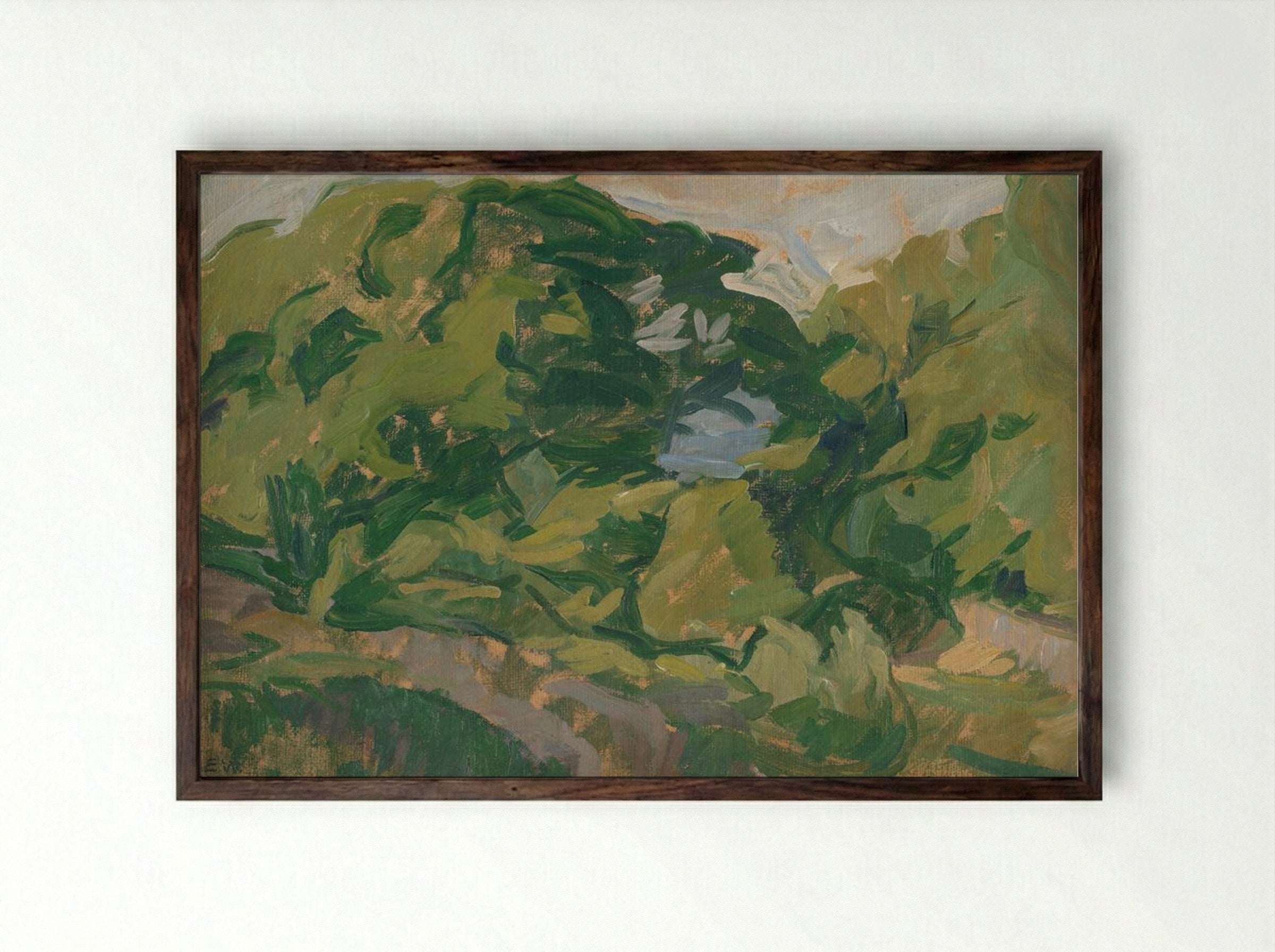 Landscape, Christiansø - Edvard Weie - Framed Print Dark Wood