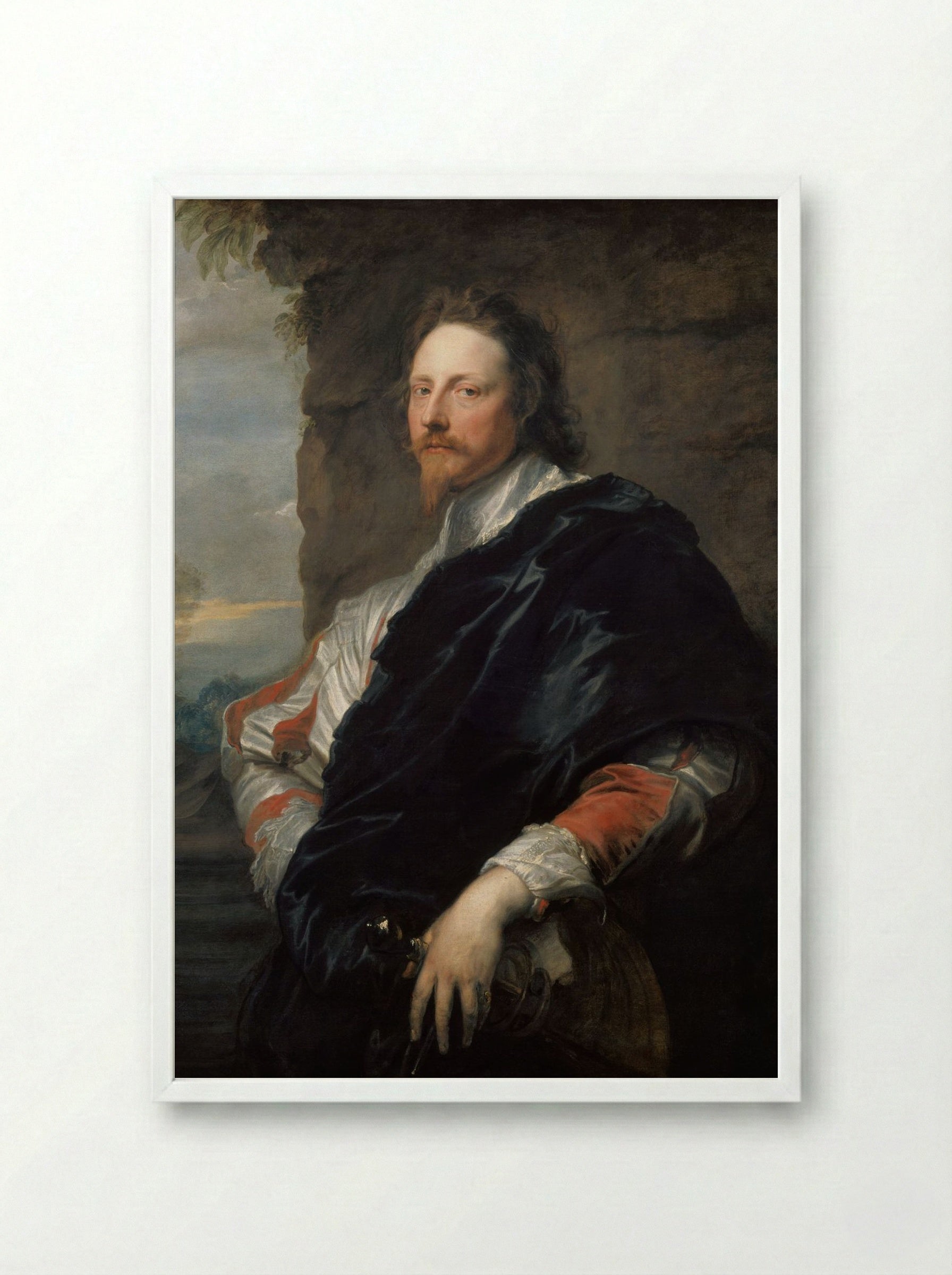Nicolas Lanier - Anthony van Dyck - Framed Print White