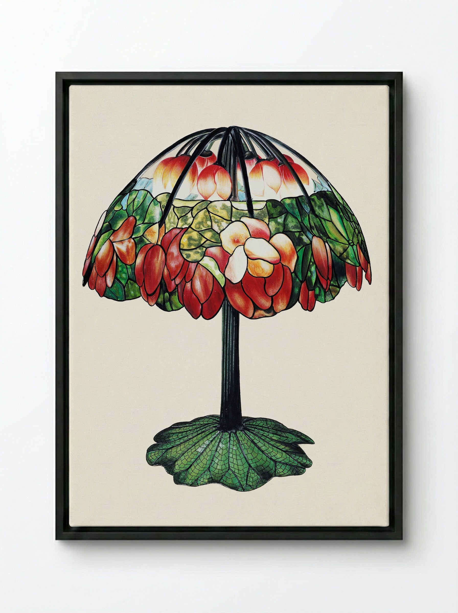 Design for a Lamp - Louis Comfort Tiffany - Framed Canvas Black