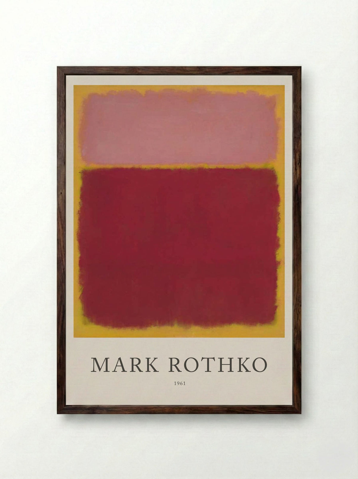 Untitled (Pink and Red over Yellow) - Mark Rothko - Framed Print Dark Wood