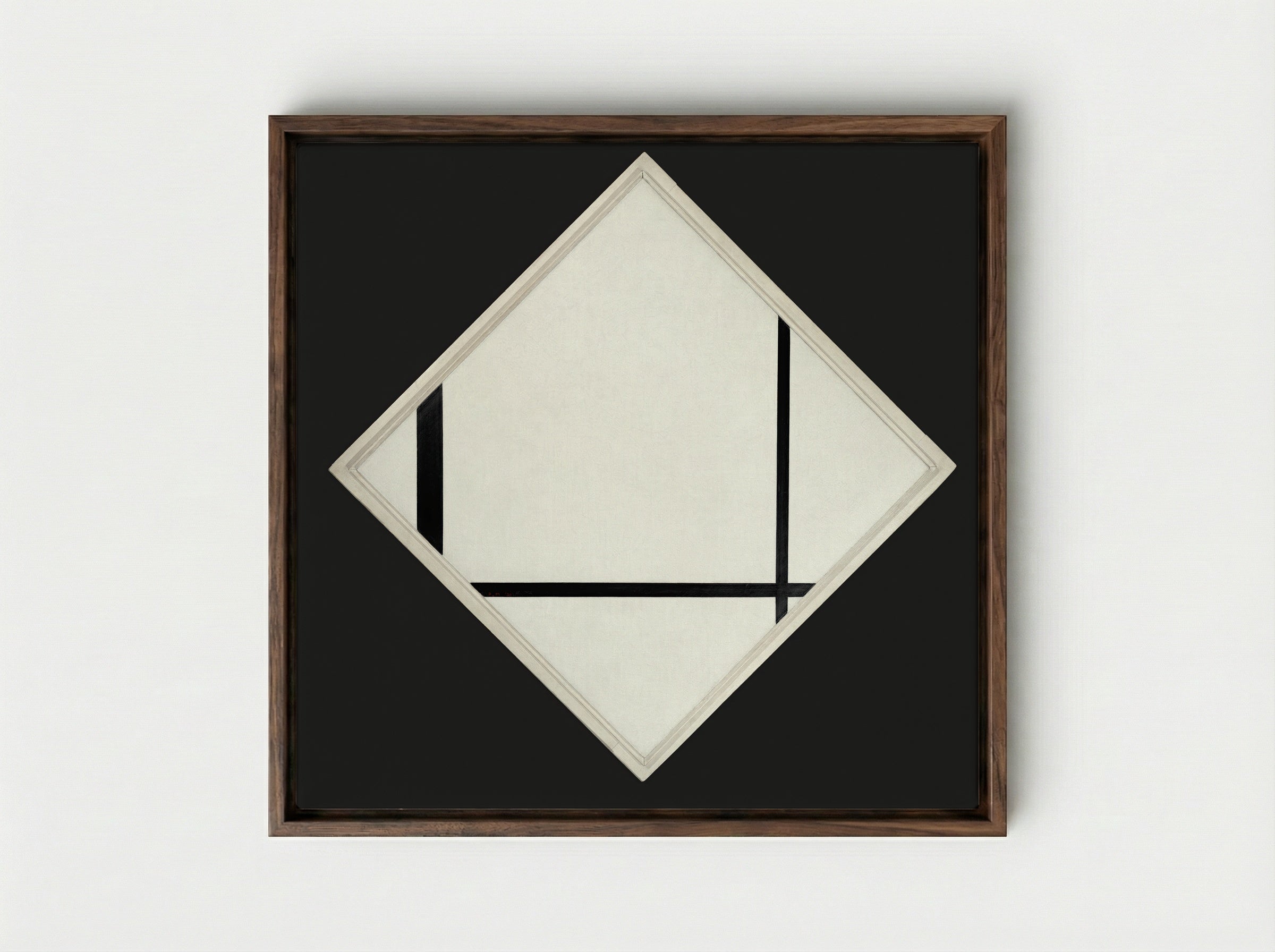 Fox Trot A - Piet Mondrian - Framed Canvas Dark Wood