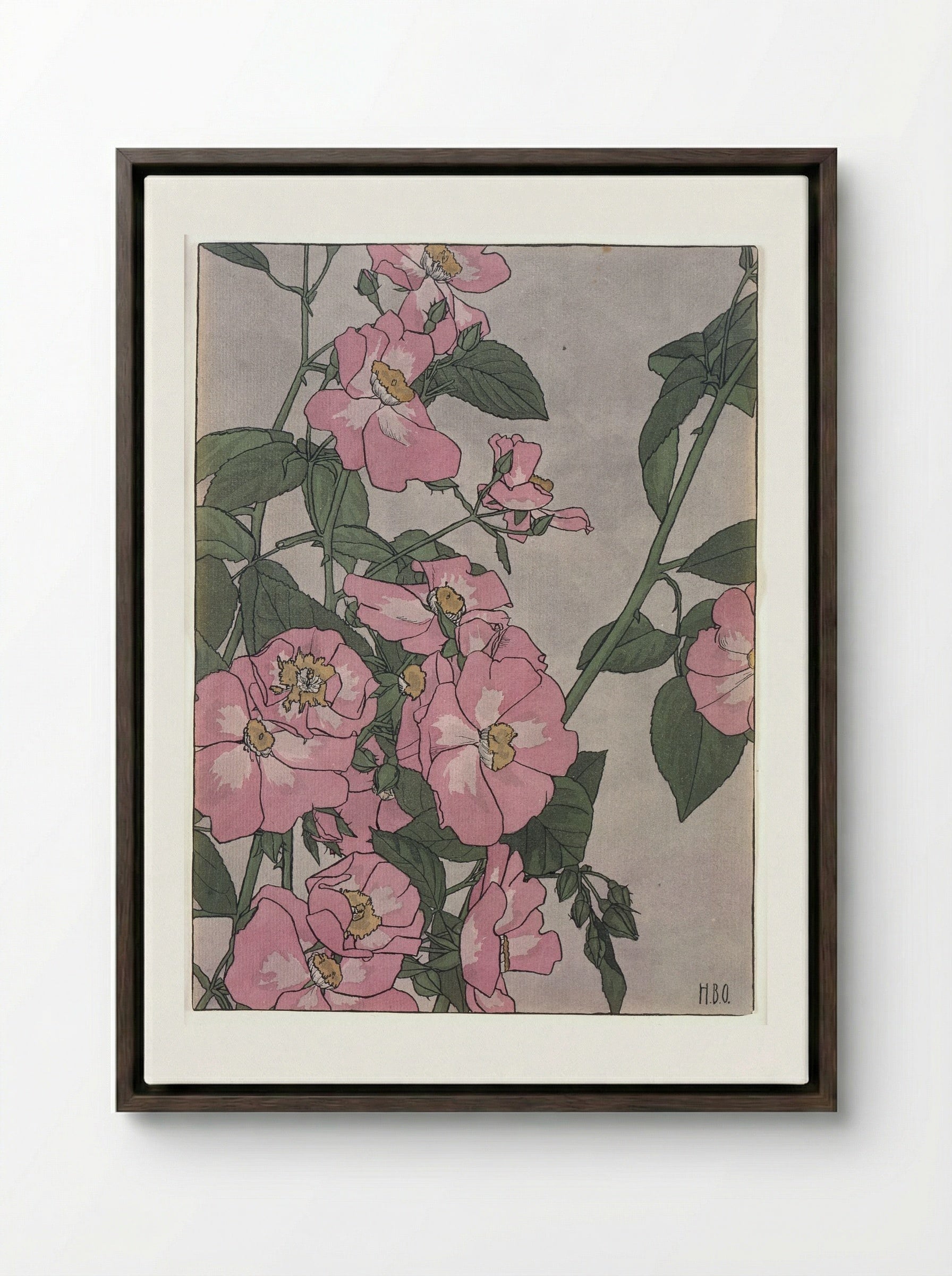 Prairie Rose - Hannah Borger Overbeck - Framed Canvas Dark Wood