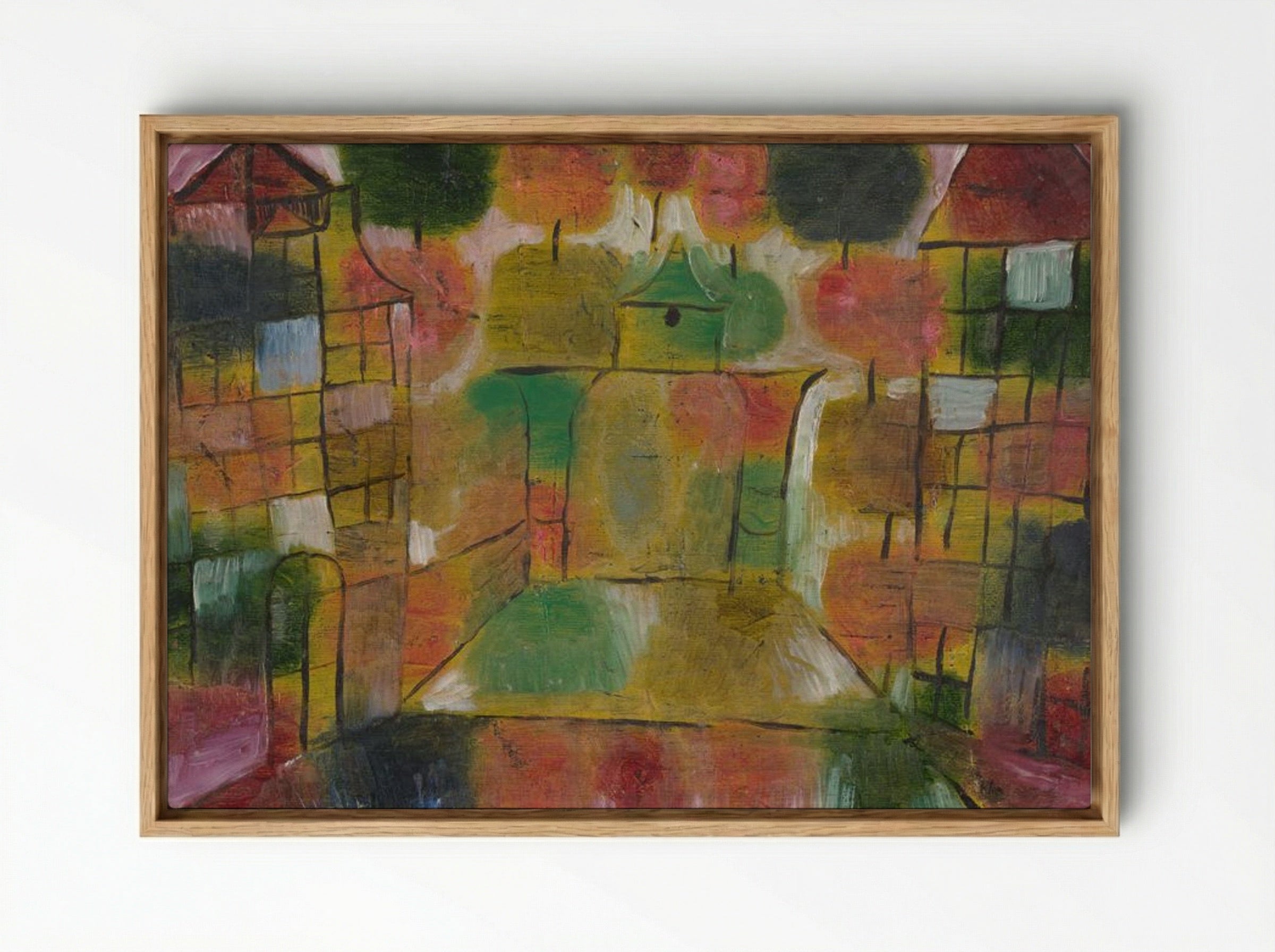 Baum und Architektur, Rhythmen - Paul Klee - Framed Canvas Wood