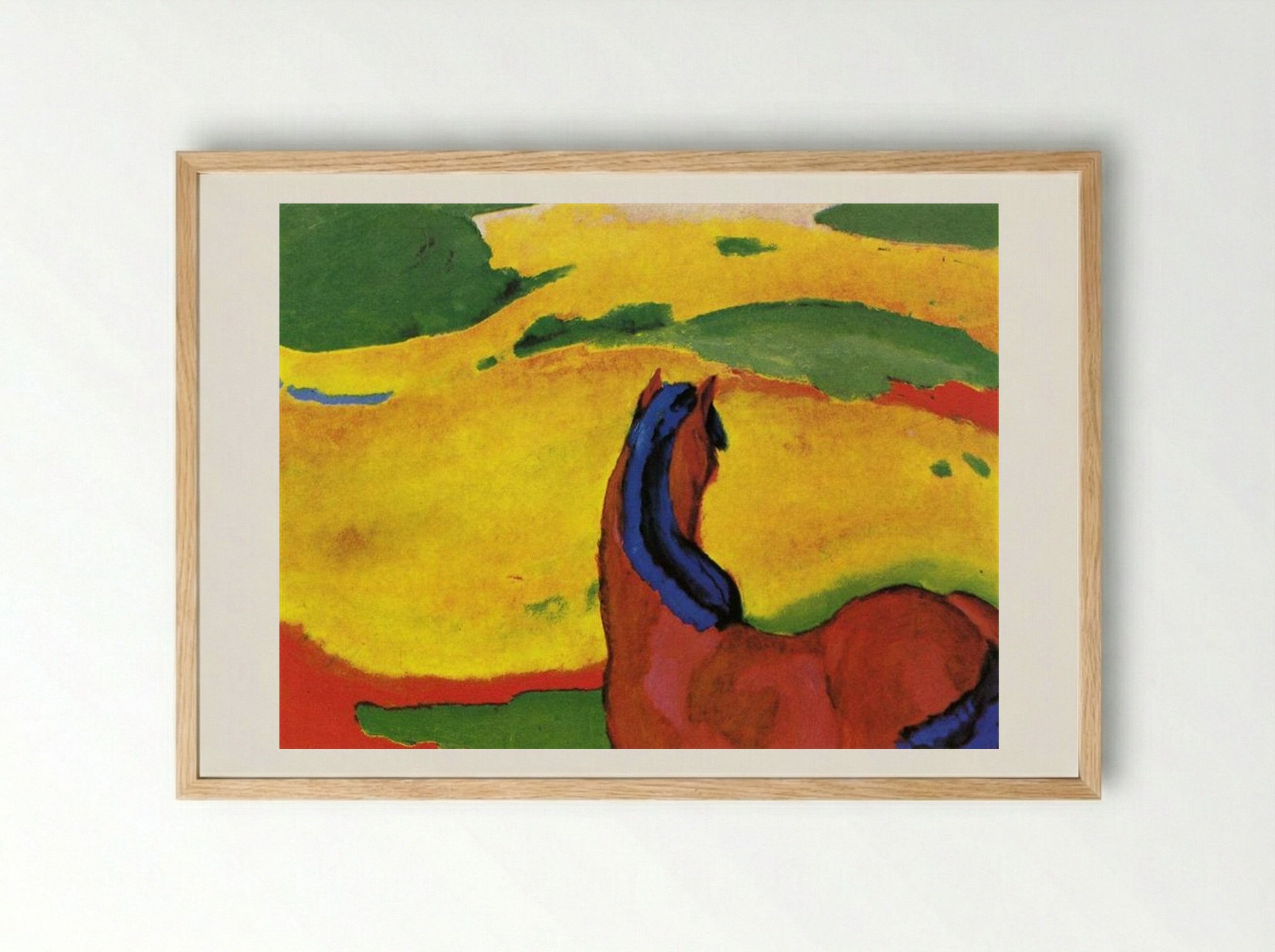 Horse in a Landscape - Franz Marc - Framed Print Wood