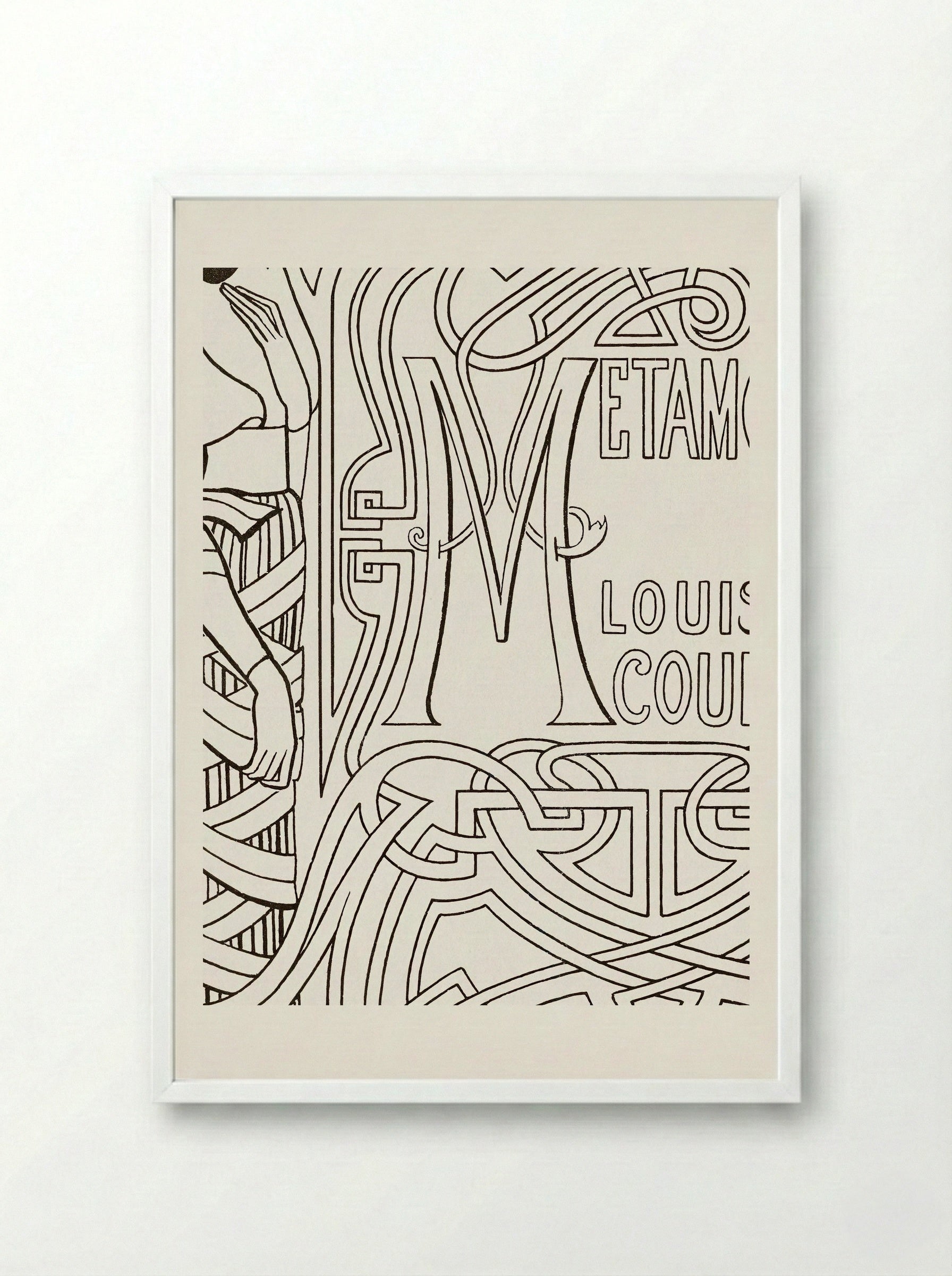 Book Binding Design for 'Metamorfoze' by Louis Couperus - Jan Toorop - Framed Print White