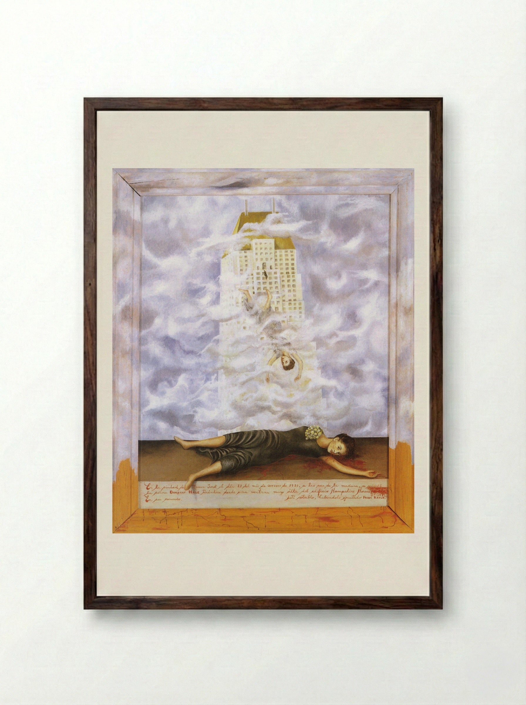 The Suicide of Dorothy Hale - Frida Kahlo - Framed Print Dark Wood