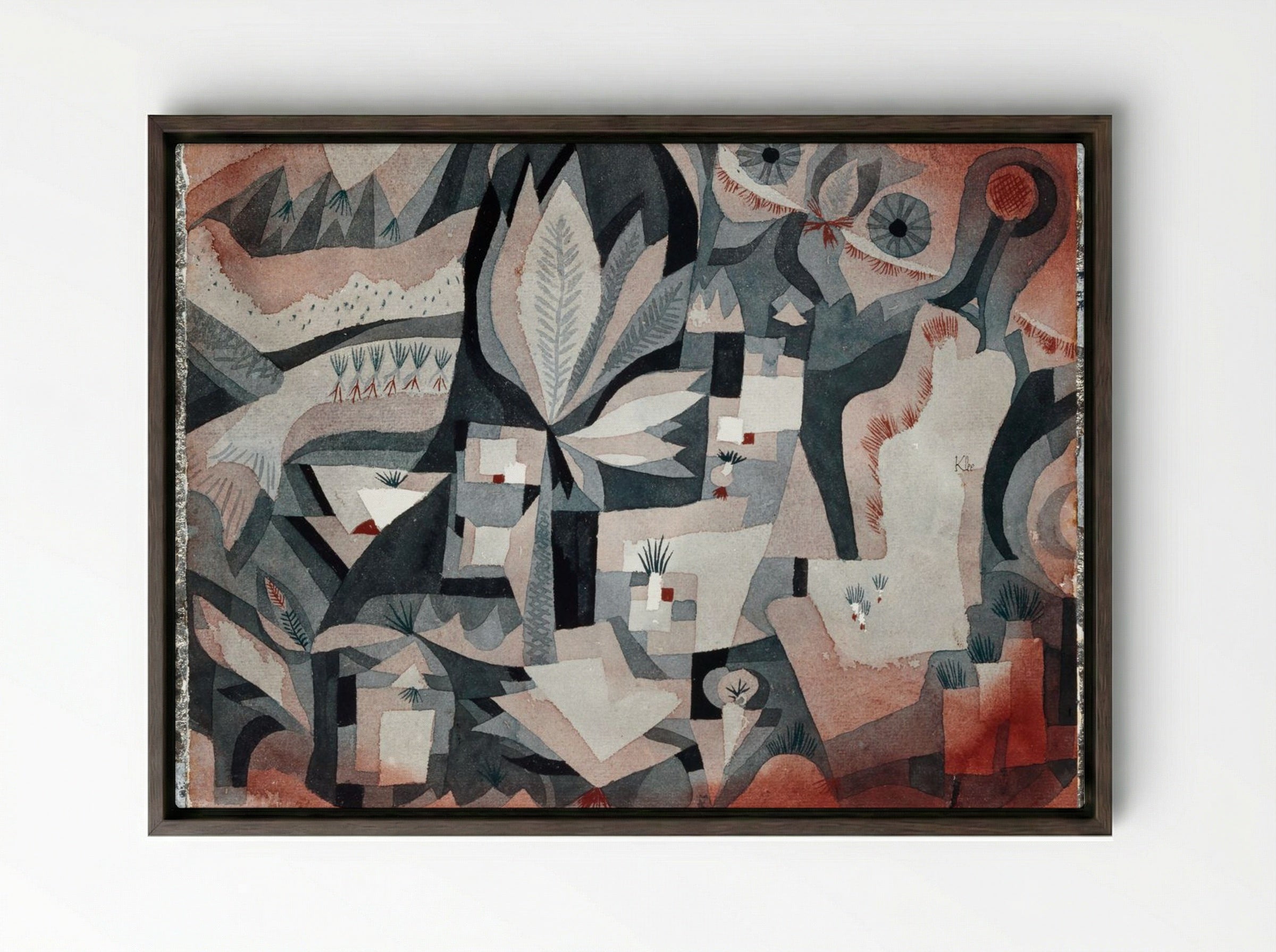 Dry Cooler Garden - Paul Klee - Framed Canvas Dark Wood
