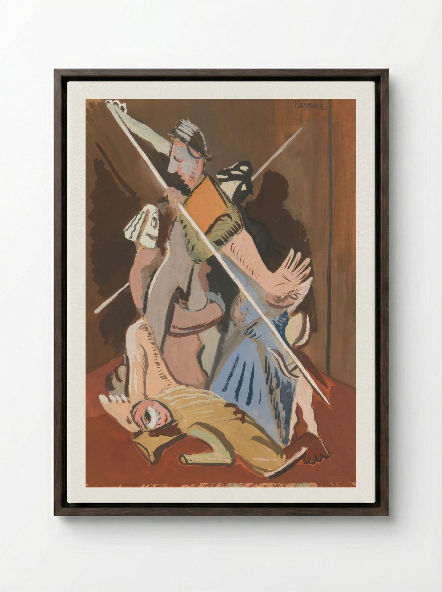 St Sebastian - Cyprián Majerník - Framed Canvas Dark Wood