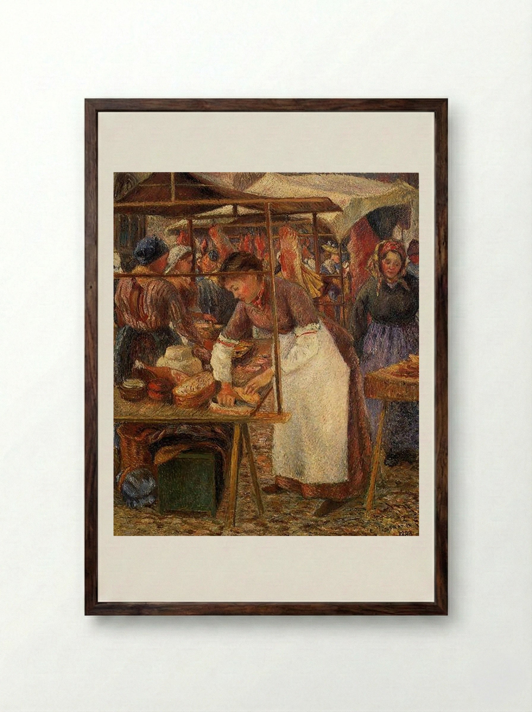 The Pork Butcher - Camille Pissarro - Framed Print Dark Wood