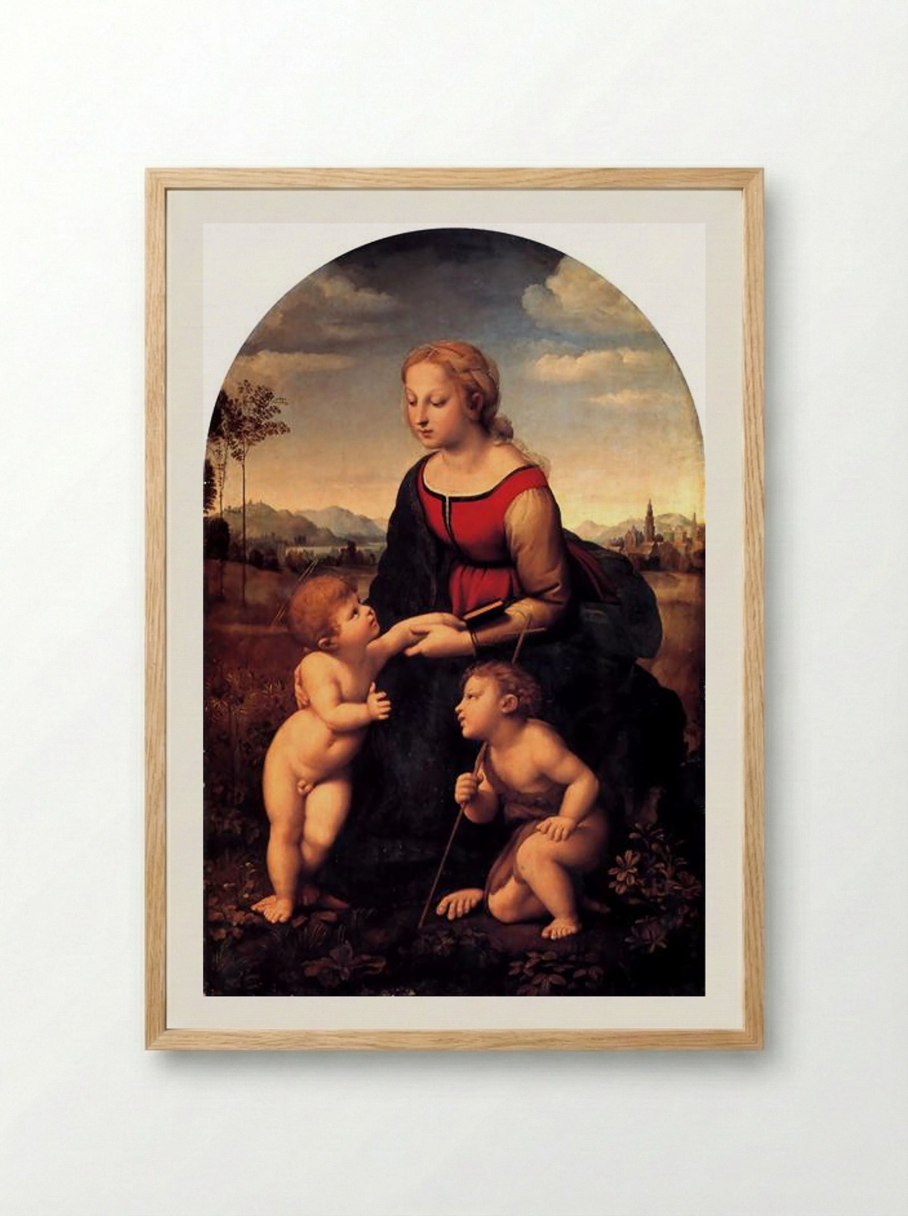 The Virgin and Child with Saint John the Baptist - Raphael - Framed Print Wood