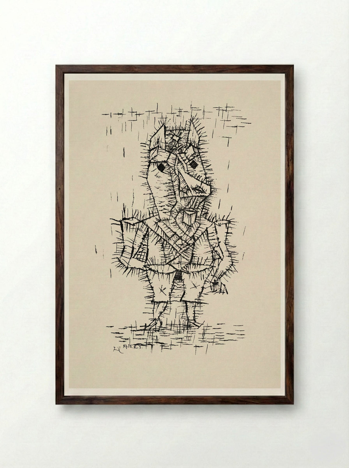 Ass (Esel) - Paul Klee - Framed Print Dark Wood