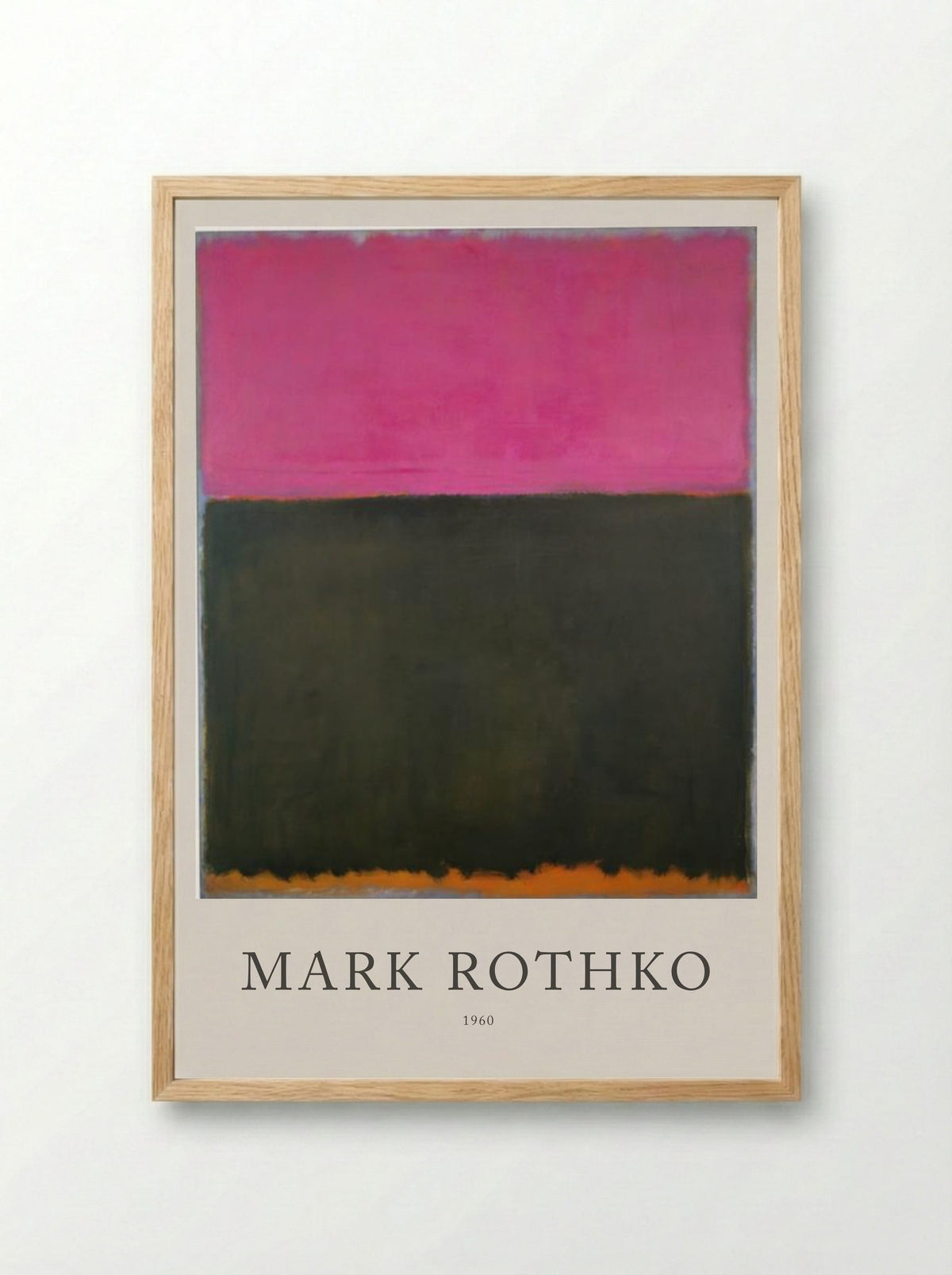 Untitled (Pink over Dark Green) - Mark Rothko - Framed Print Wood
