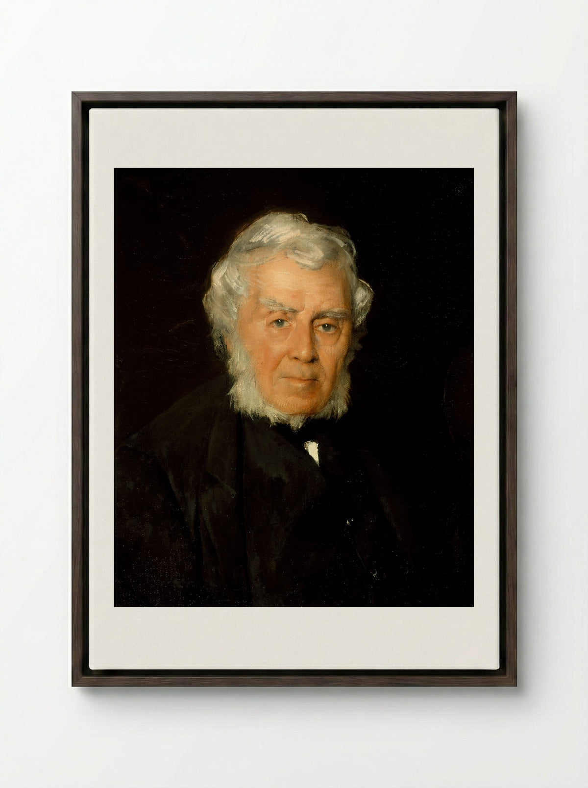 Portrait of Robert Walter Weir - Julian Alden Weir - Framed Canvas Dark Wood
