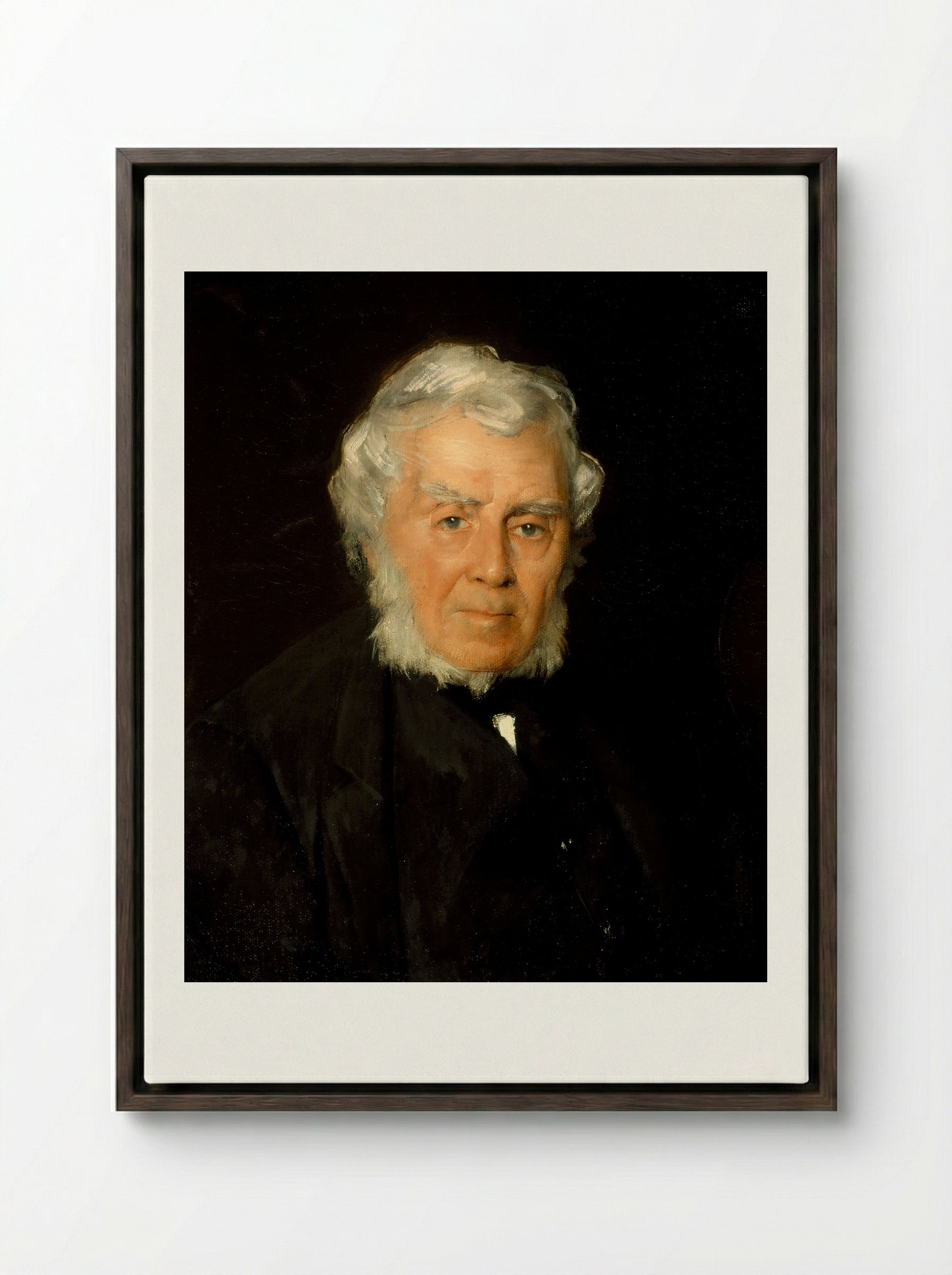 Portrait of Robert Walter Weir - Julian Alden Weir - Framed Canvas Dark Wood