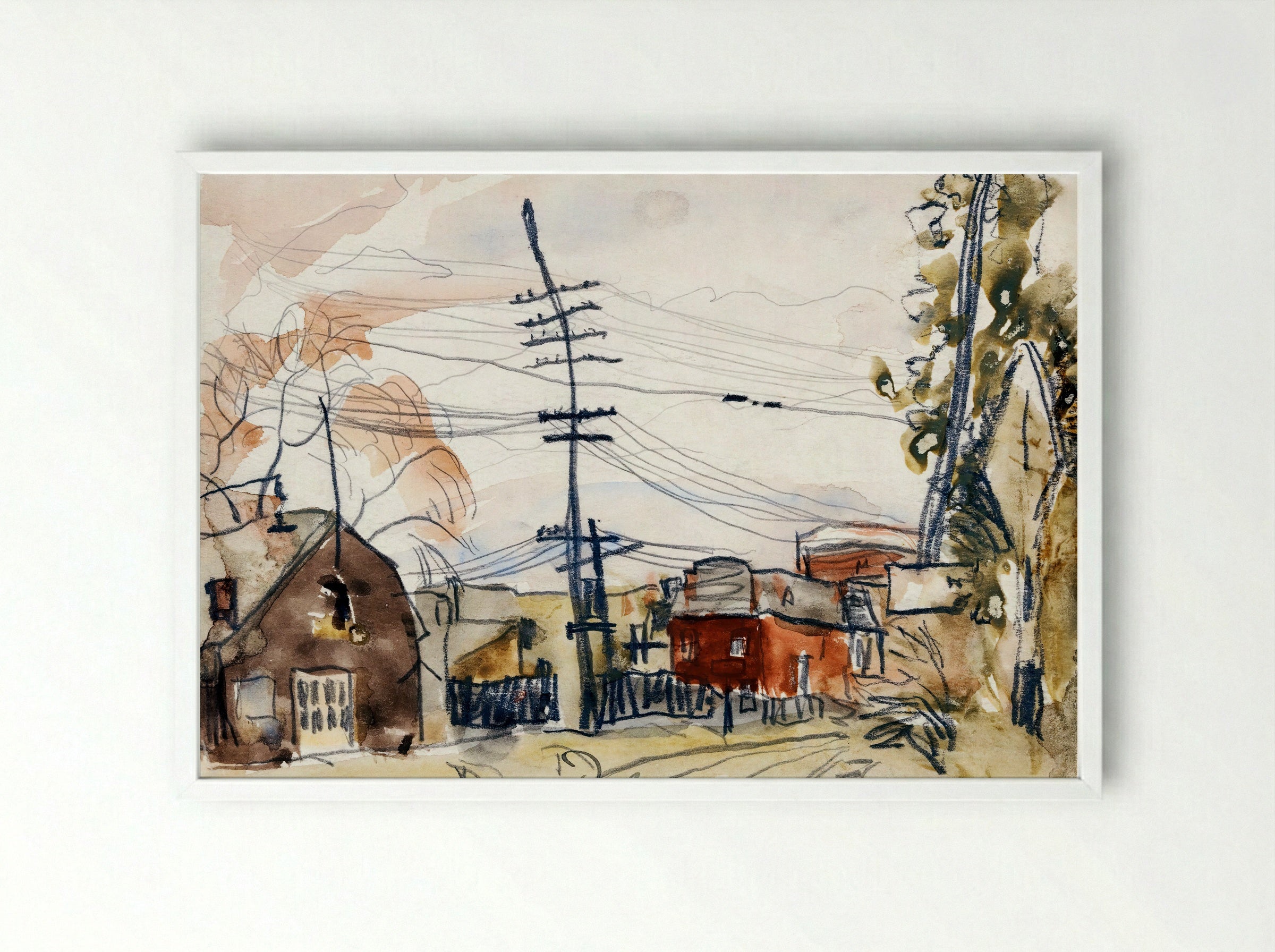 Fall Brook Railroad - Arthur Dove - Framed Print White