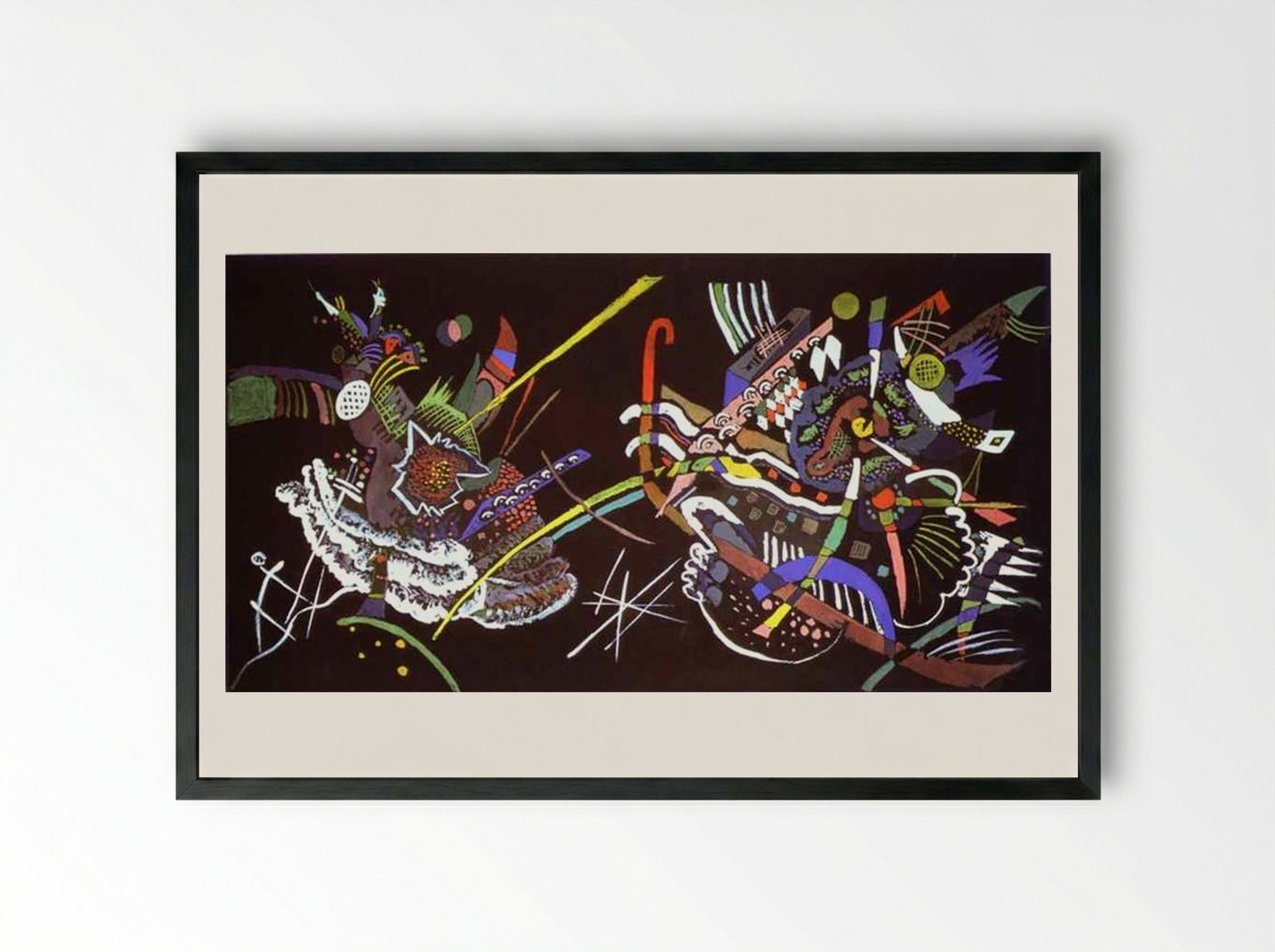 Draft for Mural In The Unjuried Art Show, Wall B - Wassily Kandinsky - Framed Print Black
