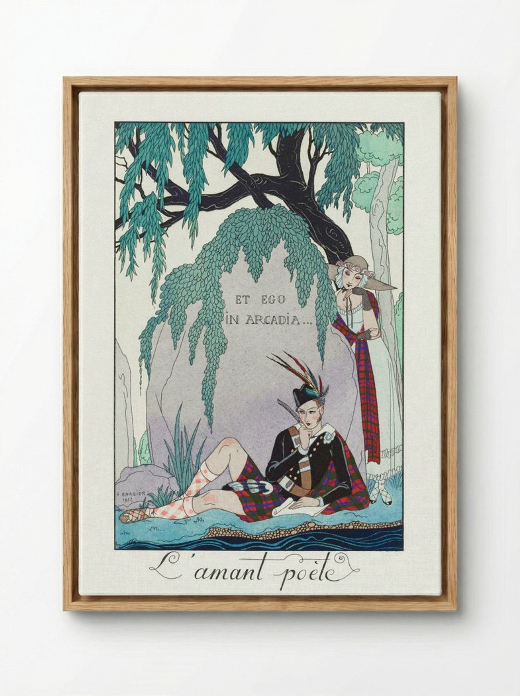 L'Amant Poète - George Barbier - Framed Canvas Wood