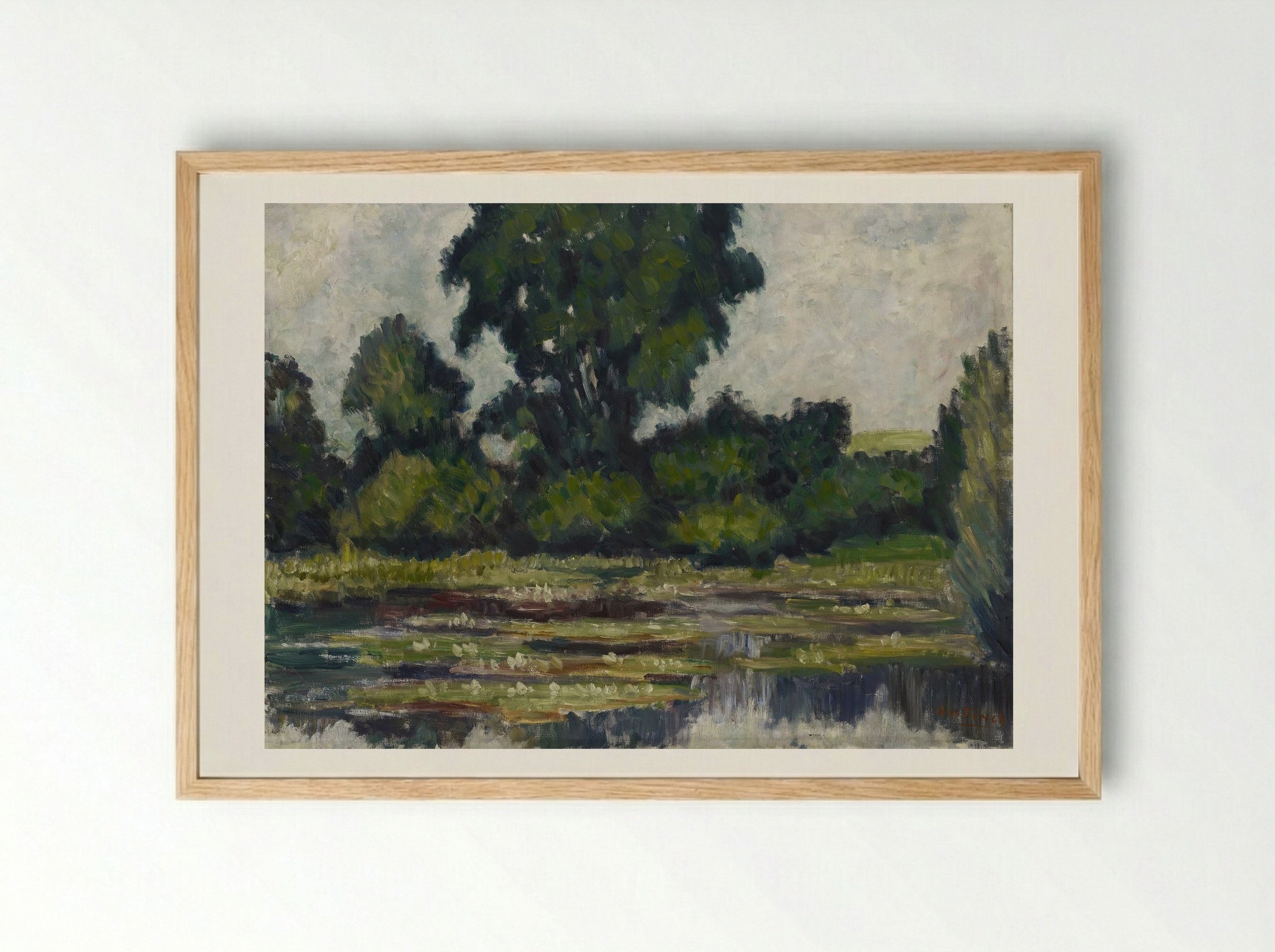 Lumpeita (Water Lilies) - Alfred William Finch - Framed Print Wood