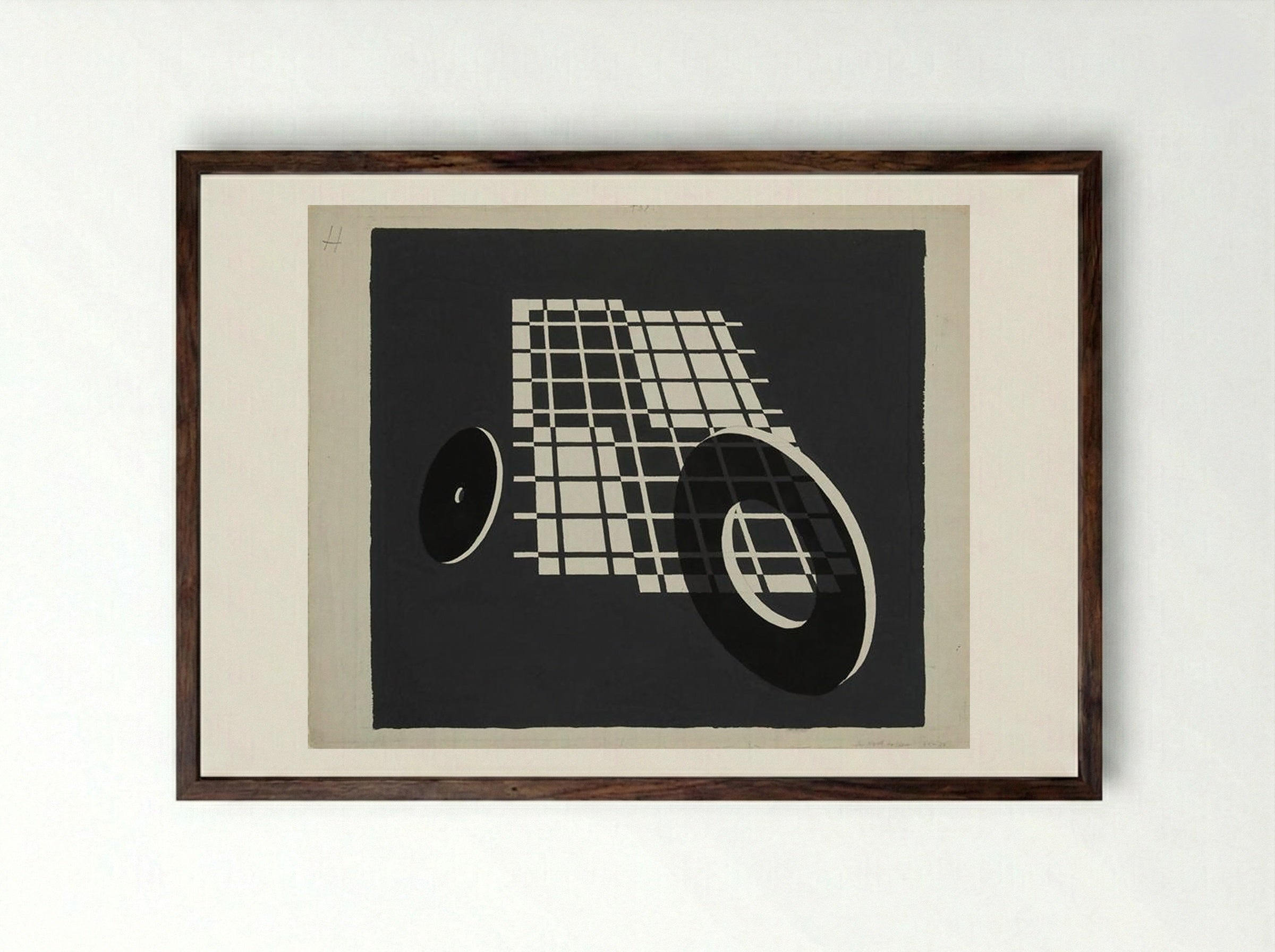 Rolling After - Josef Albers - Framed Print Dark Wood