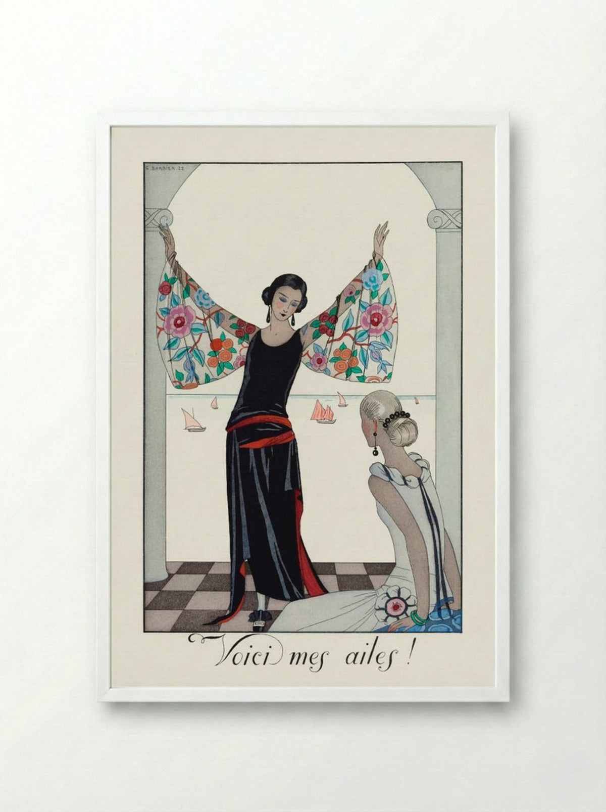 Voici mes ailes! - George Barbier - Framed Print White