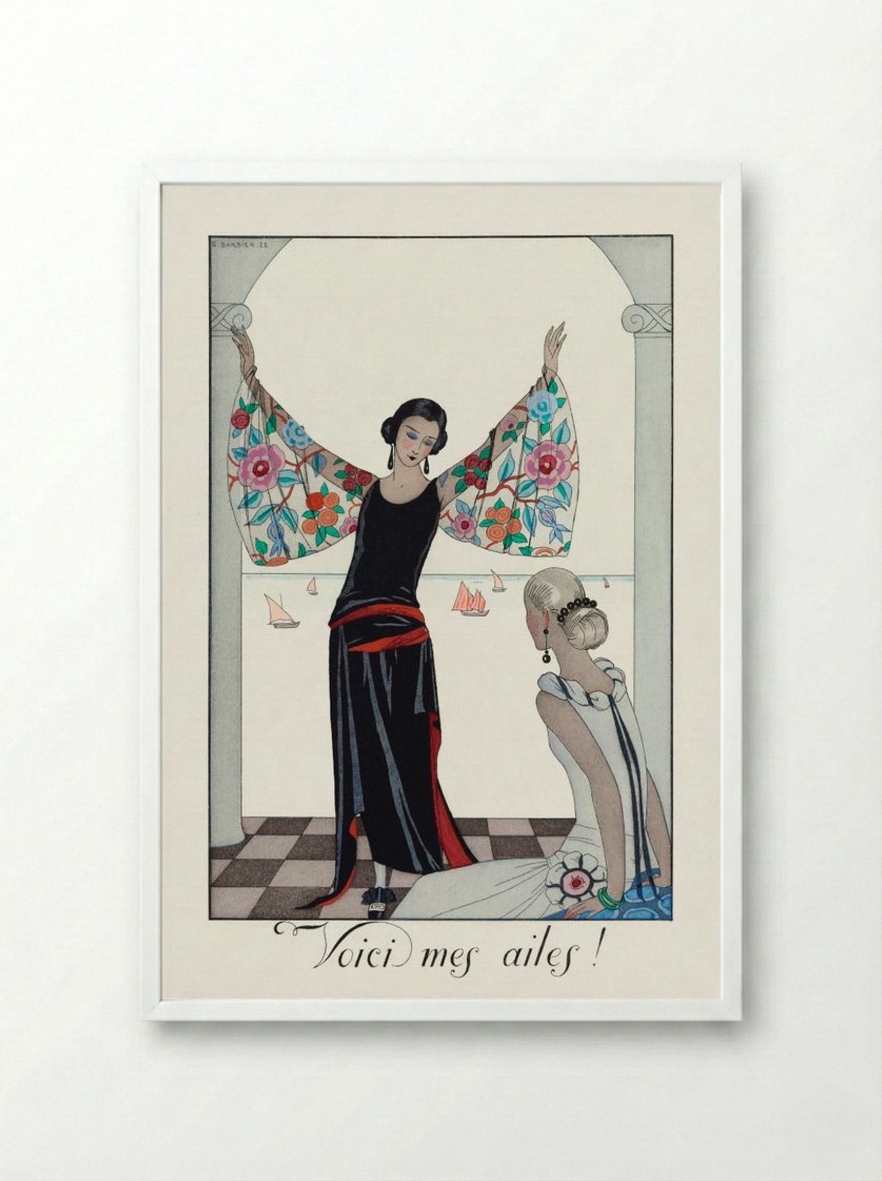 Voici mes ailes! - George Barbier - Framed Print White