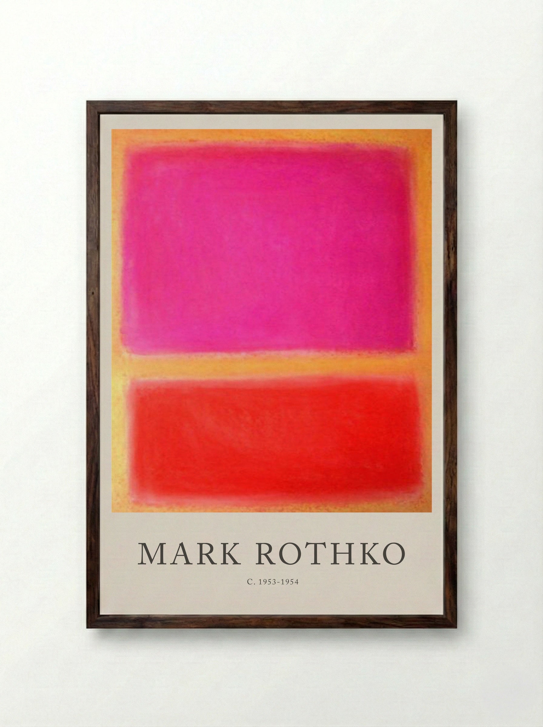 Untitled (Pink and Red Rectangles) - Mark Rothko - Framed Print Dark Wood