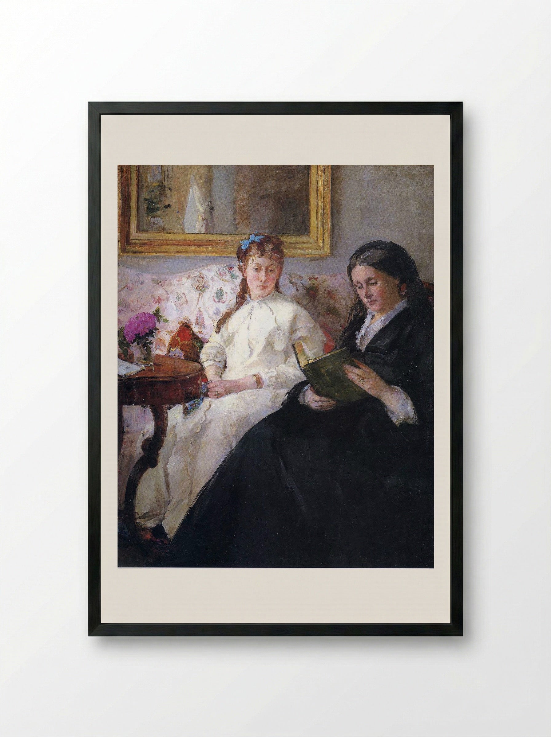 Portrait of the Artist's Mother and Sister - Berthe Morisot - Framed Print Black