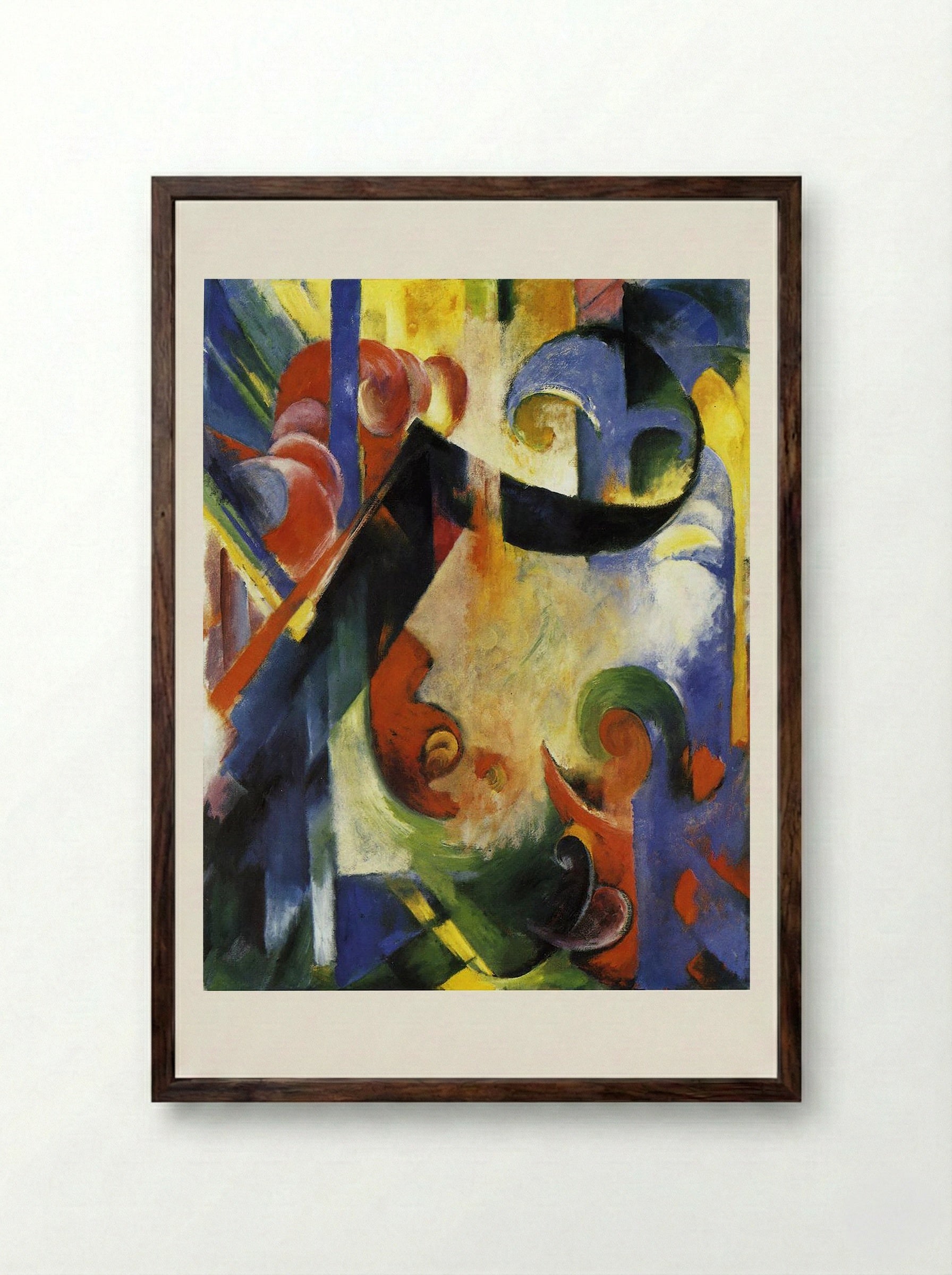 Broken Forms - Franz Marc - Framed Print Dark Wood