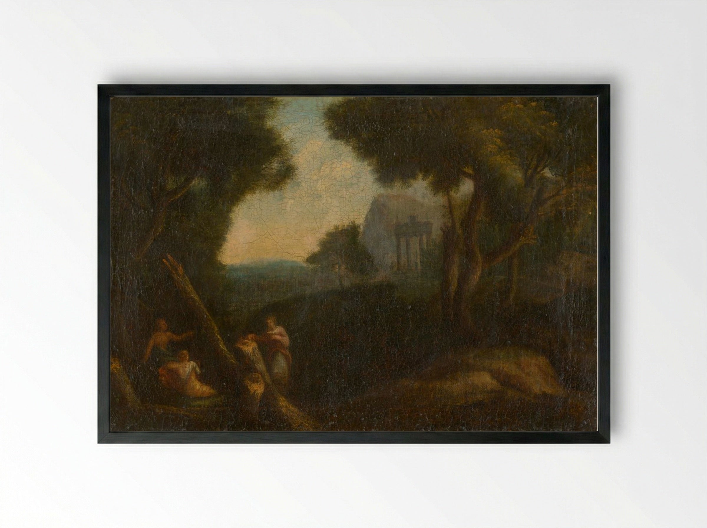 Nymphs in the Woods - Nicolas Poussin - Framed Print Black