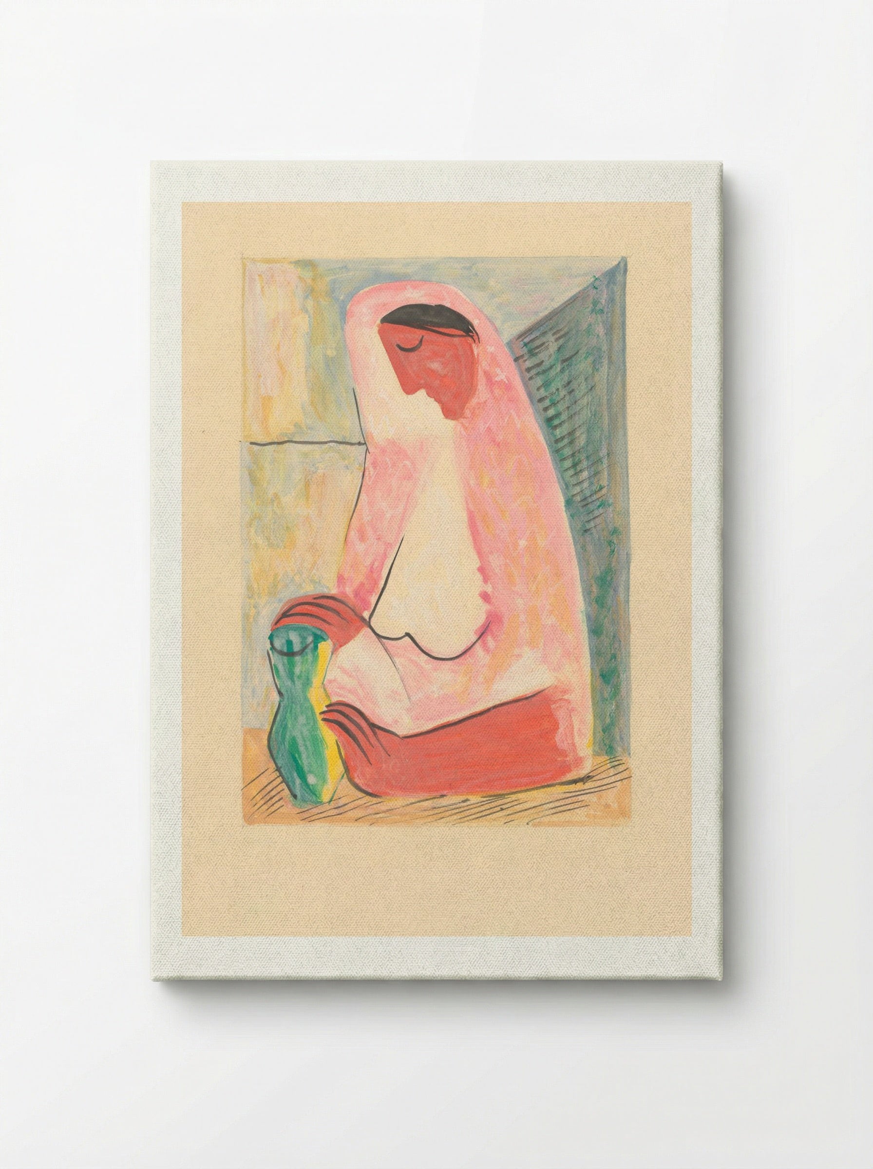 Woman with a Vase - Mikuláš Galanda - Canvas