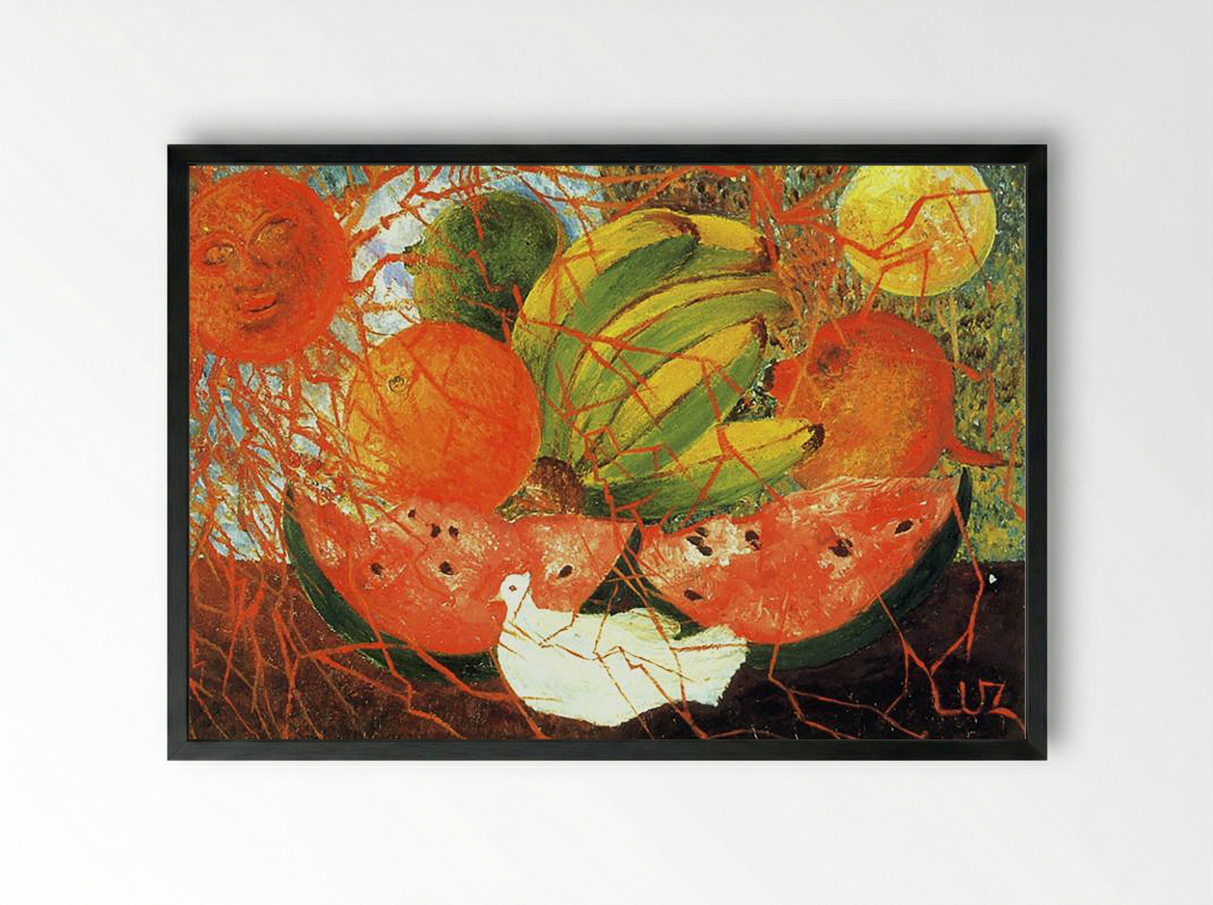 Fruit of Life - Frida Kahlo - Framed Print Black