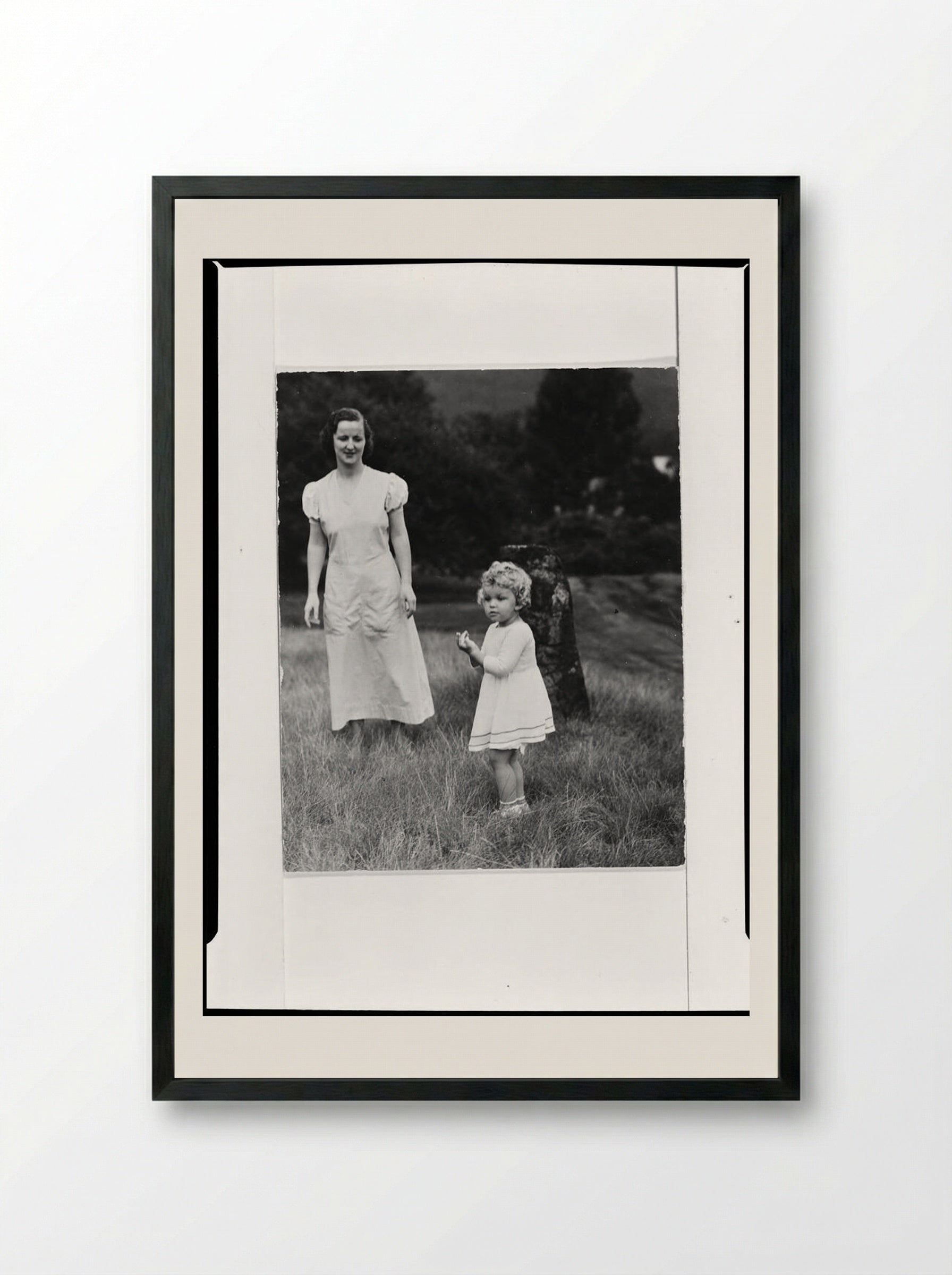 Untitled (Daughter of Rhoda Hoff de Terra and Nurse, Lake George, New York) - Alfred Stieglitz - Framed Print Black