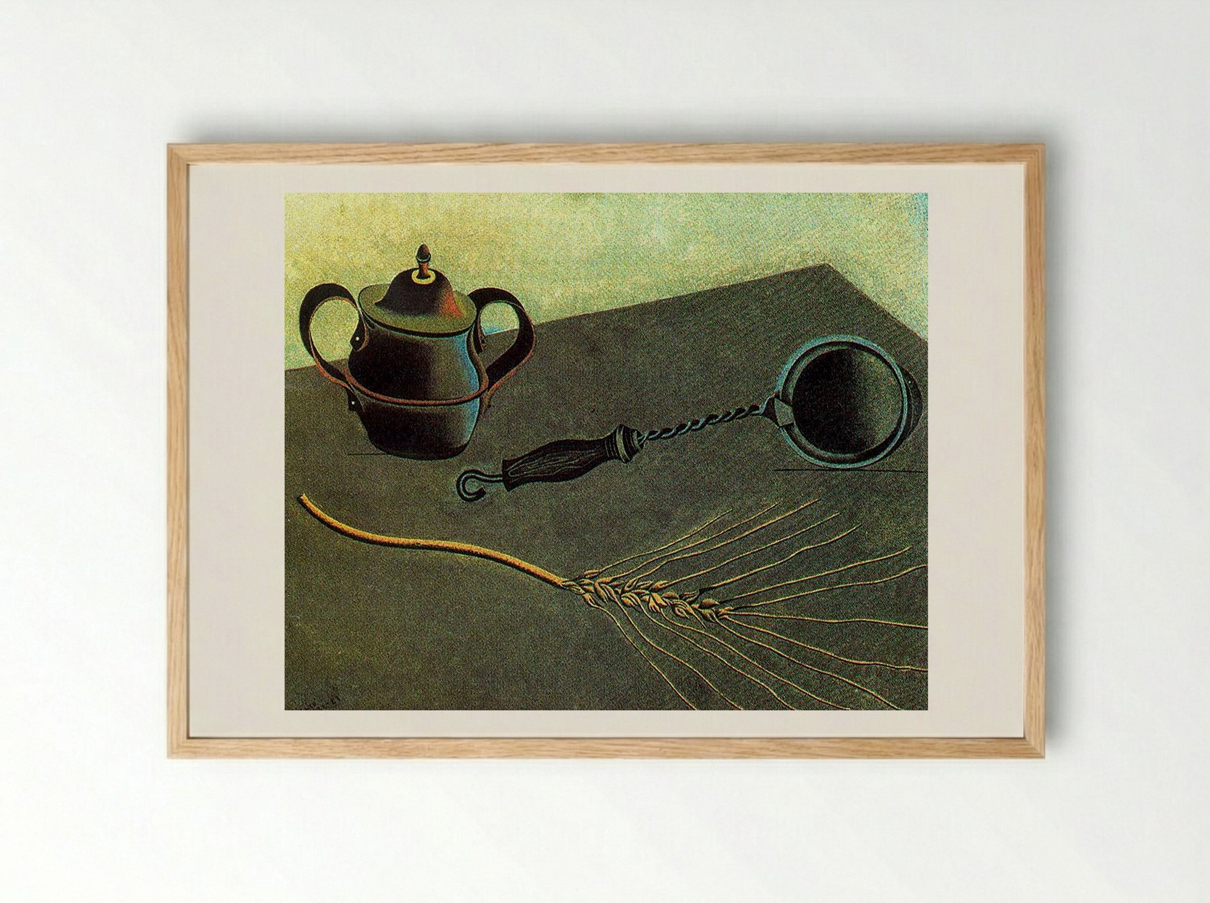 Natura Morta (Still Life with Teapot and Ear of Grain) - Giorgio Morandi - Framed Print Wood