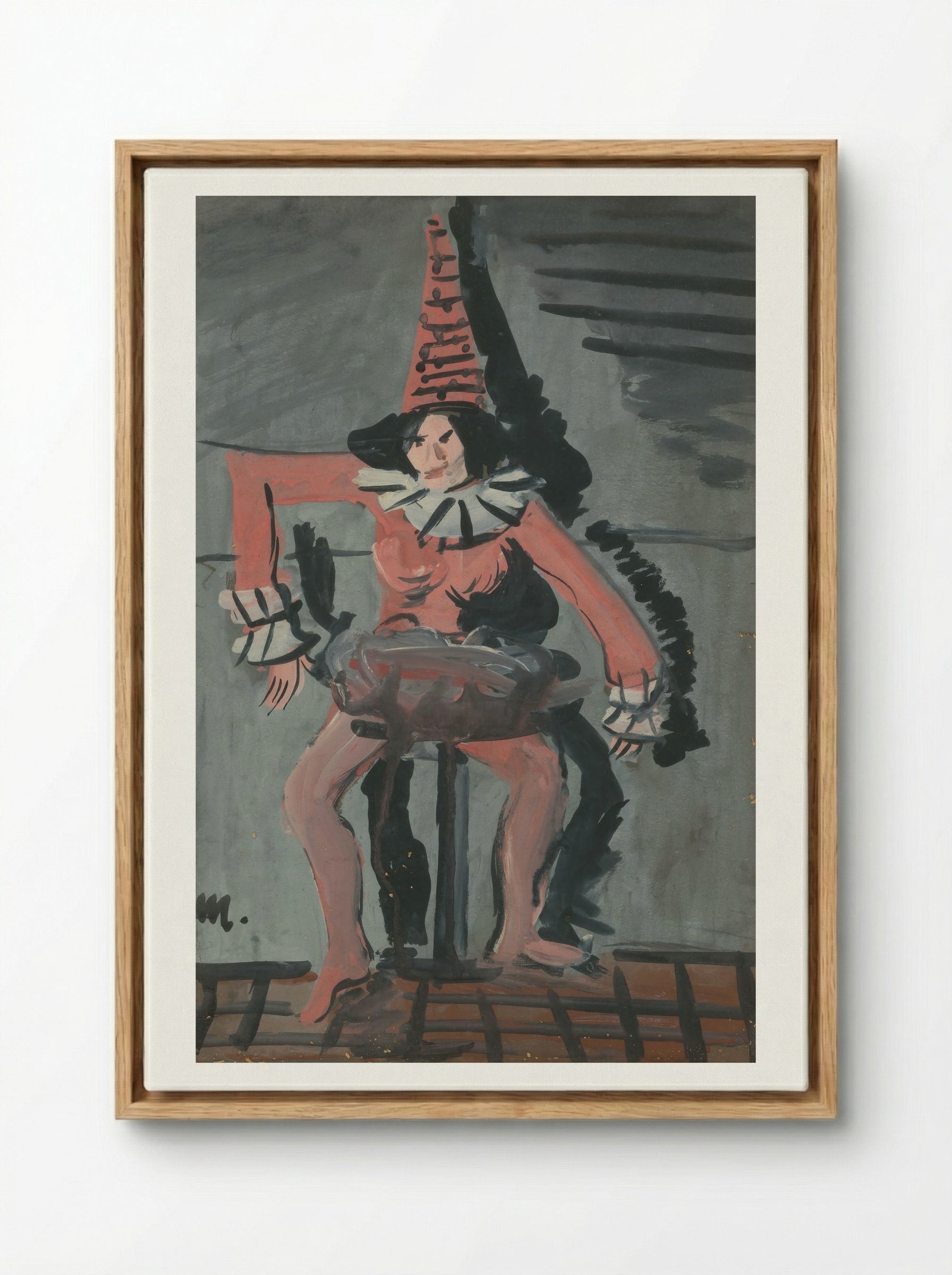 Pierrot - Cyprián Majerník - Framed Canvas Wood