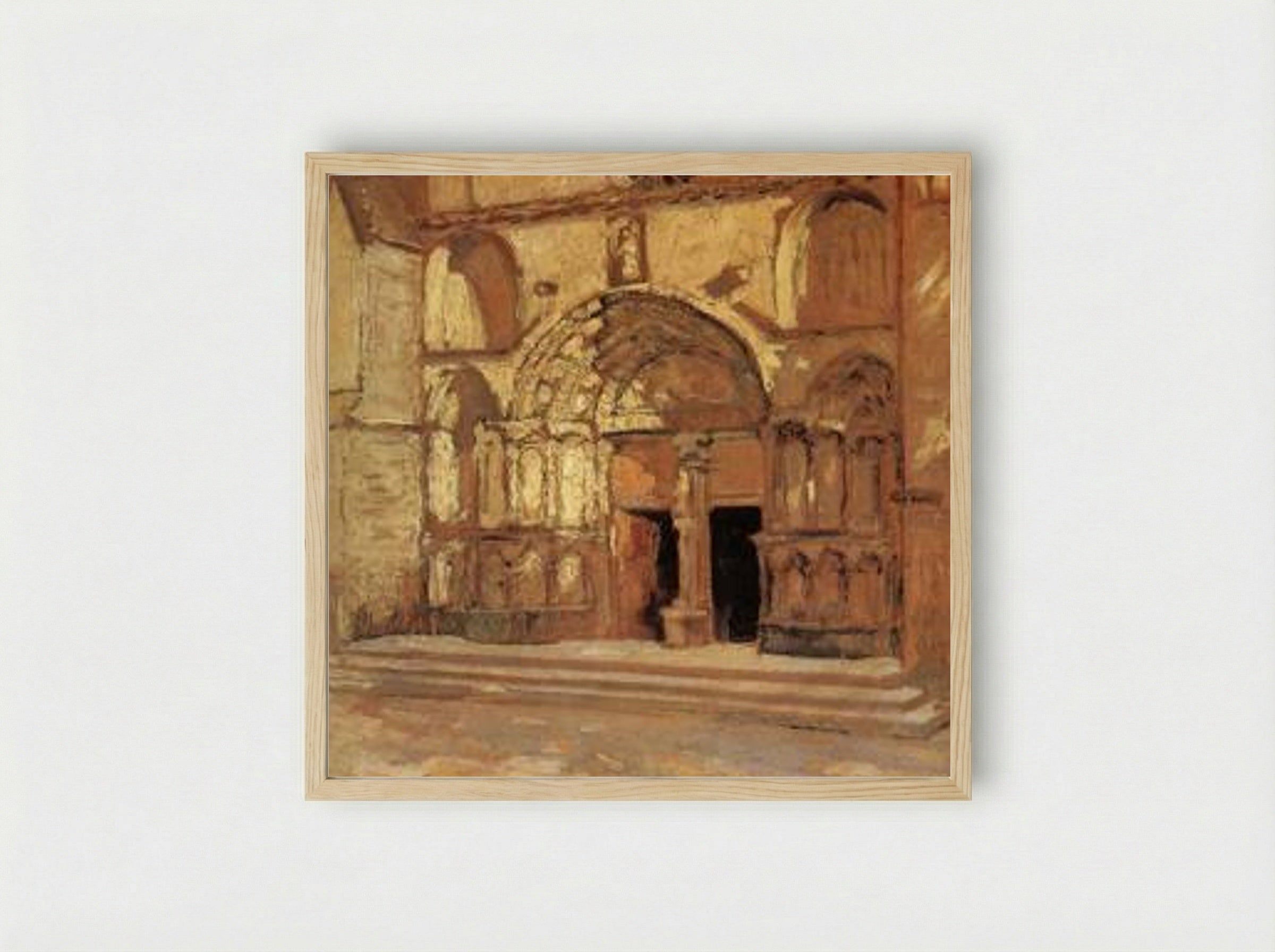 The Church Doorway - Grant Wood - Framed Print Wood