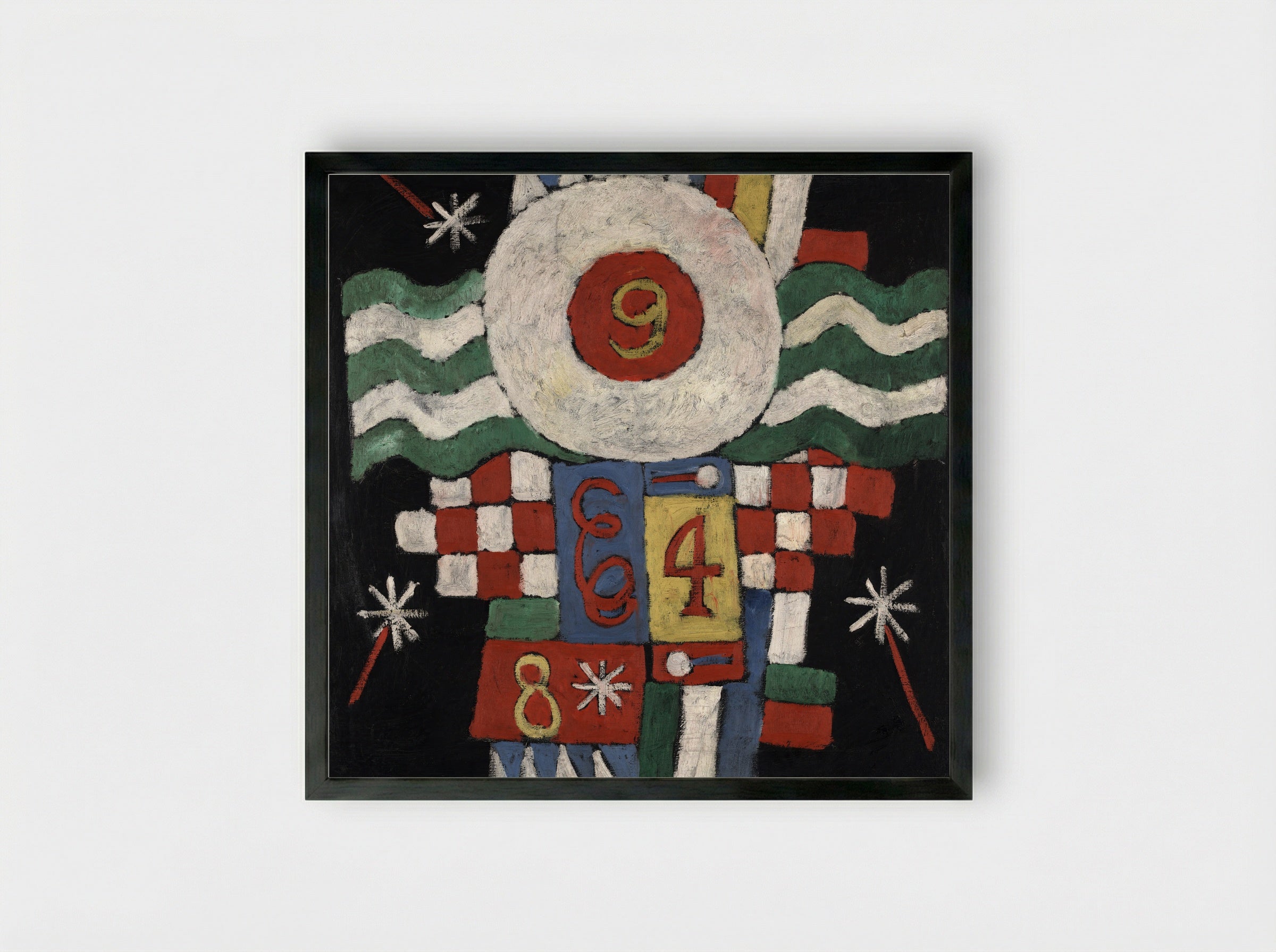 Collection of Numbers, Designs and Letters Seen by Me at the Beginning of the War in Berlin - Paul Klee - Framed Print Black