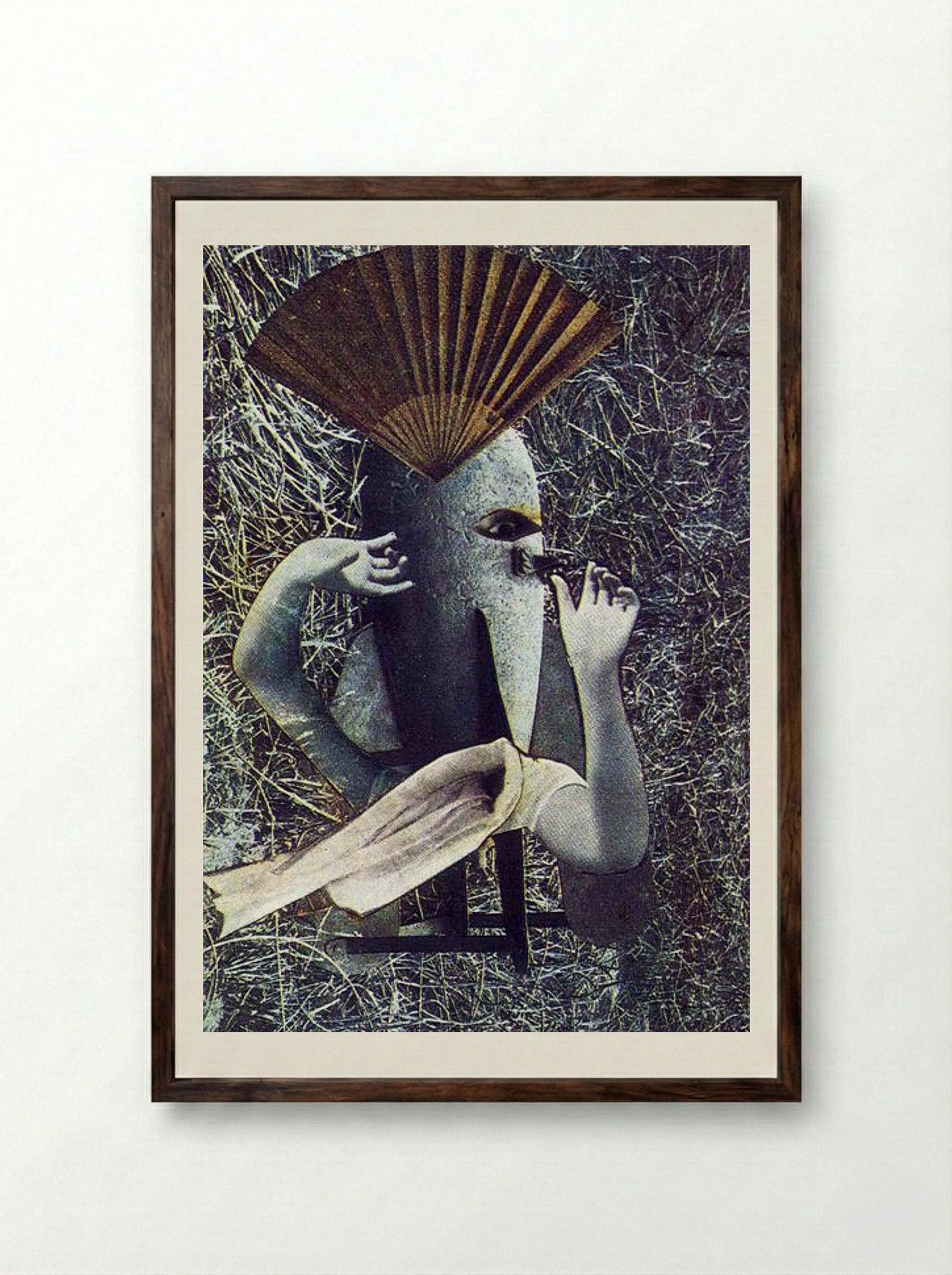 The Chinese Nightingale - Max Ernst - Framed Print Dark Wood