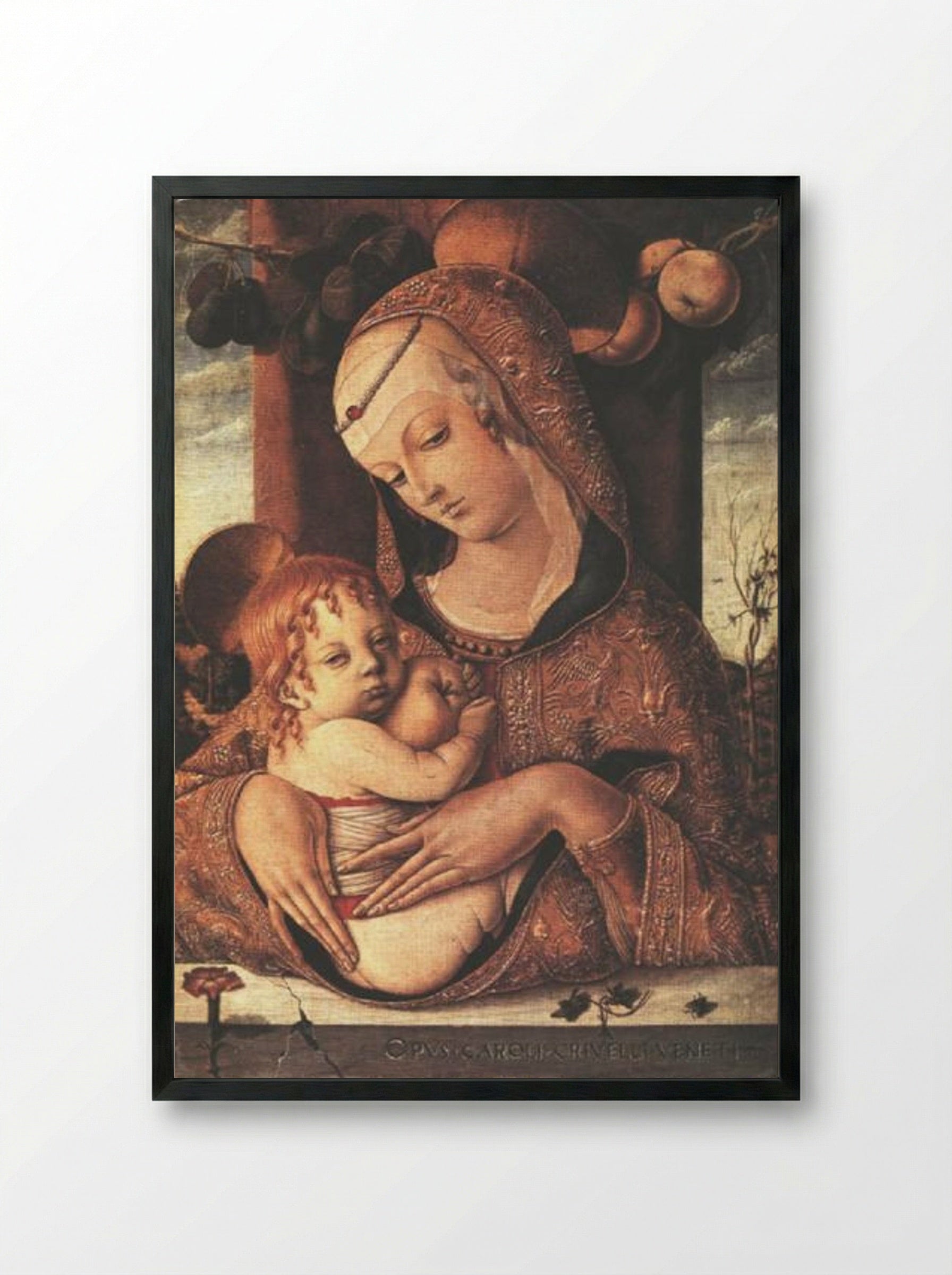 Virgin and Child - Carlo Crivelli - Framed Print Black