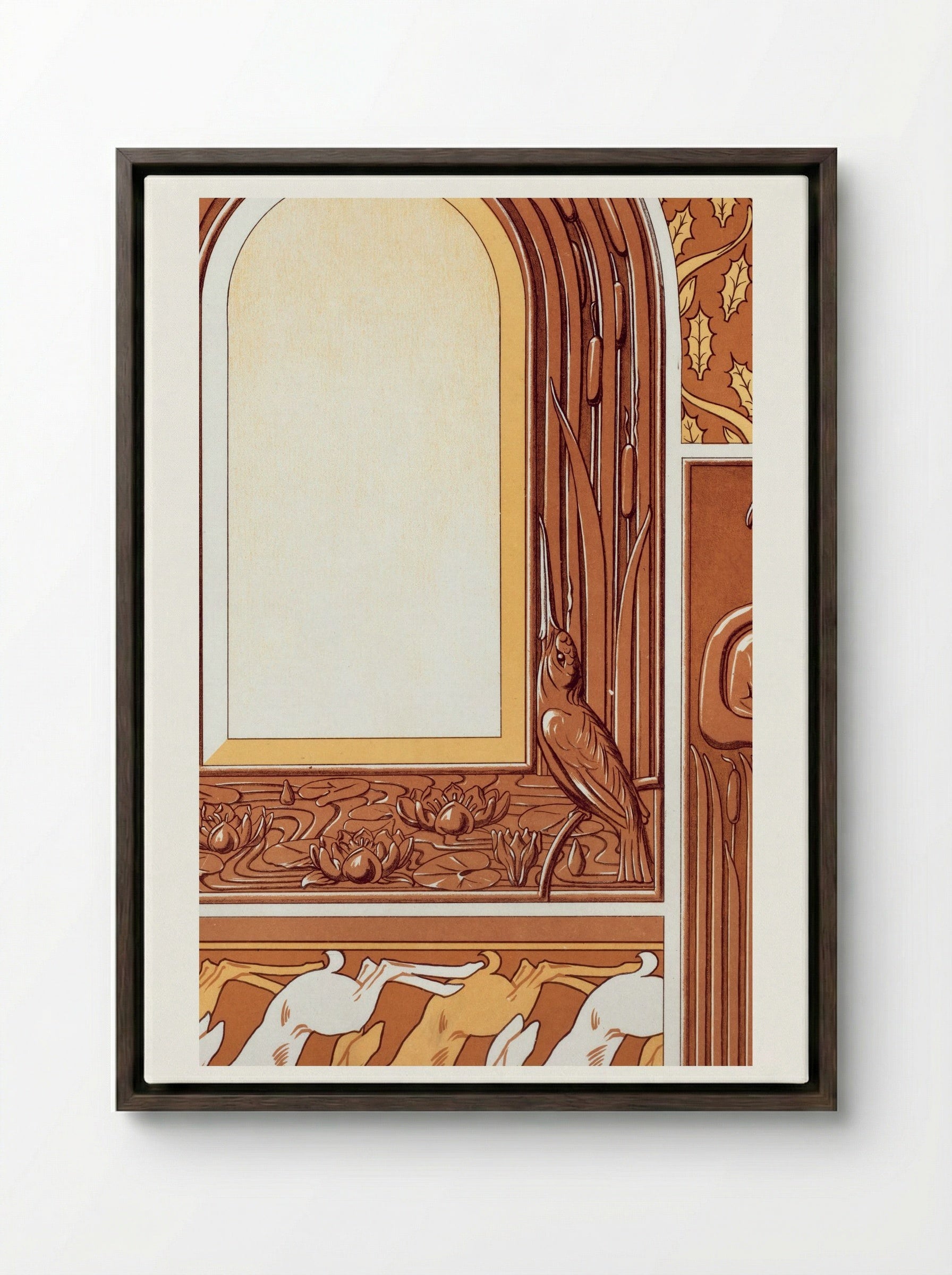 L'Animal dans la Décoration, Plate 50 - M.P. Verneuil - Framed Canvas Dark Wood