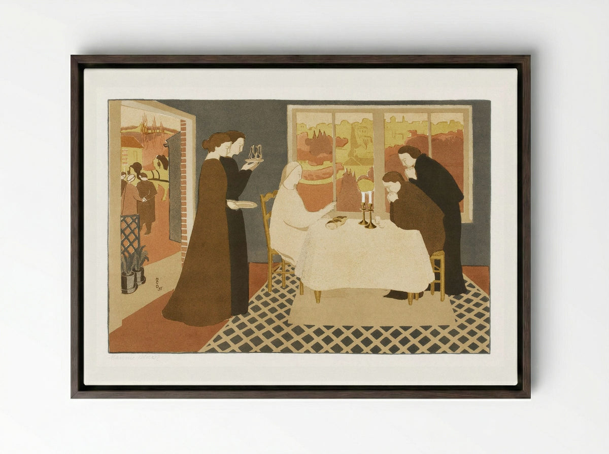 The Pilgrims of Emmaus - Maurice Denis - Framed Canvas Dark Wood