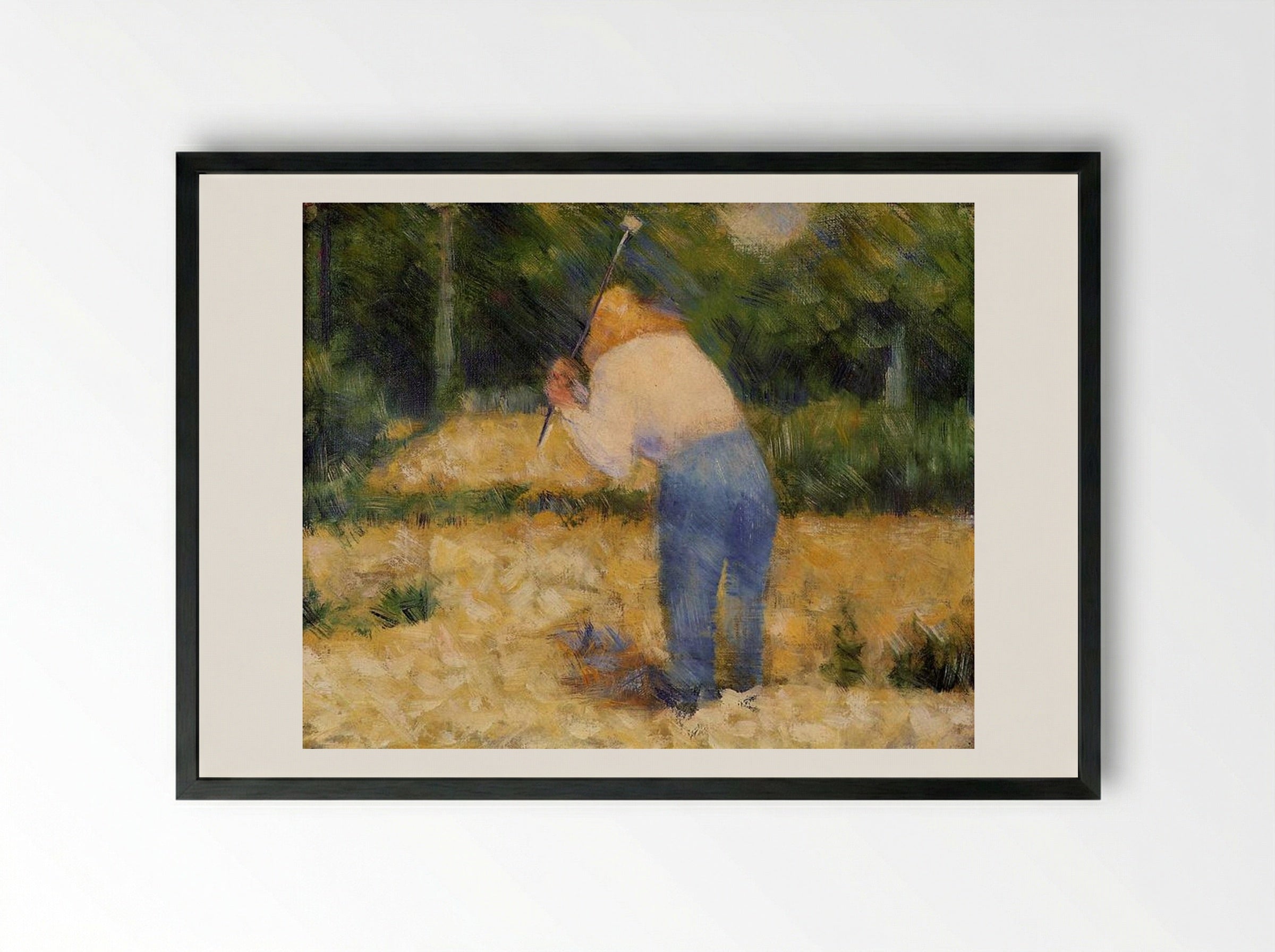 The Stone Breaker - Georges Seurat - Framed Print Black