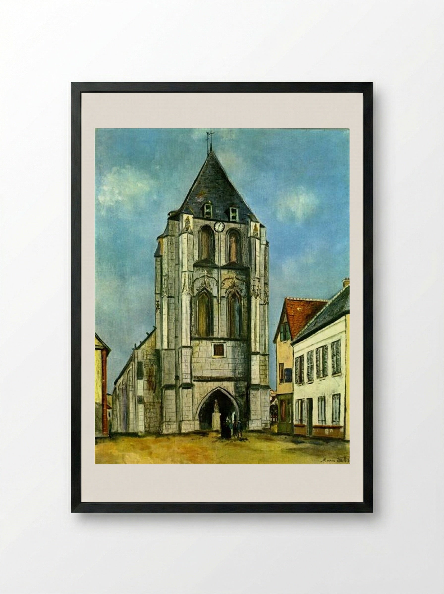 Church in Provence - Maurice Utrillo - Framed Print Black